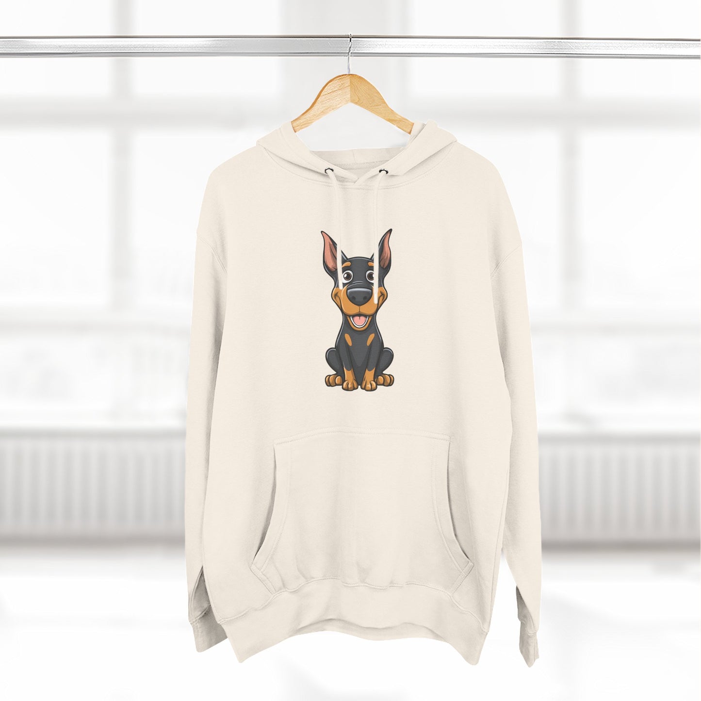 Doberman Cartoon 1 Three-Panel Fleece Hoodie