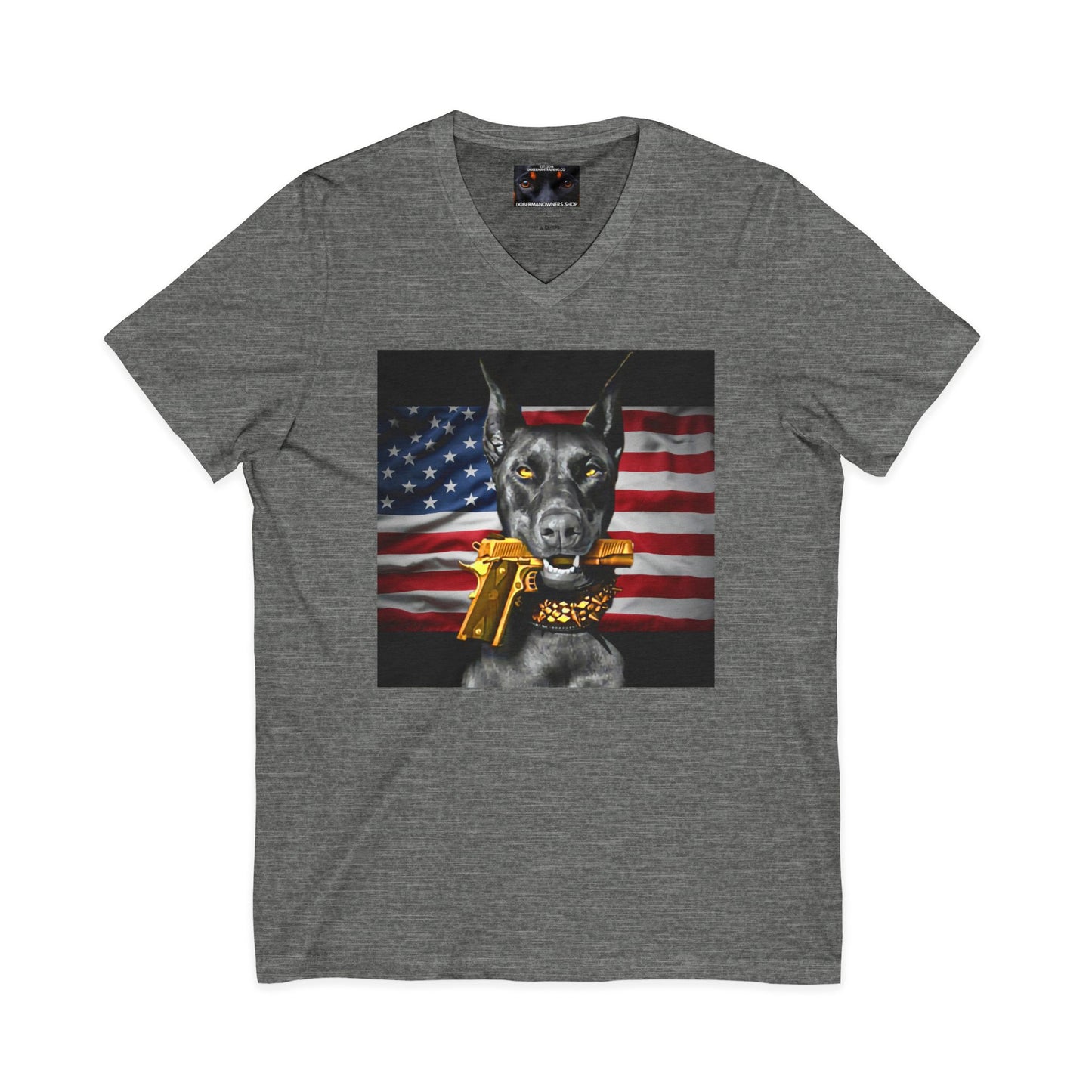 USA 2 Private Label Unisex Jersey Short Sleeve V-Neck Tee