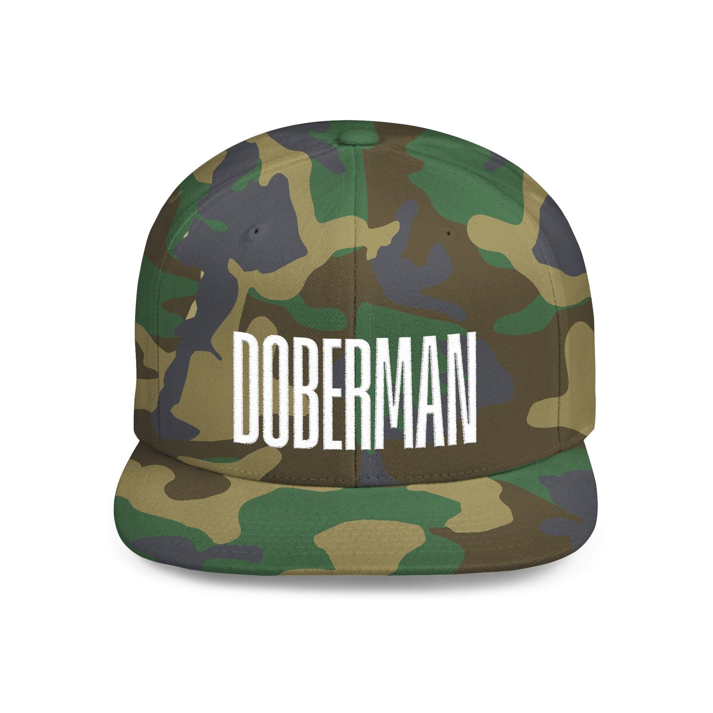 Doberman 2 Embroidered Flat Bill Snapback