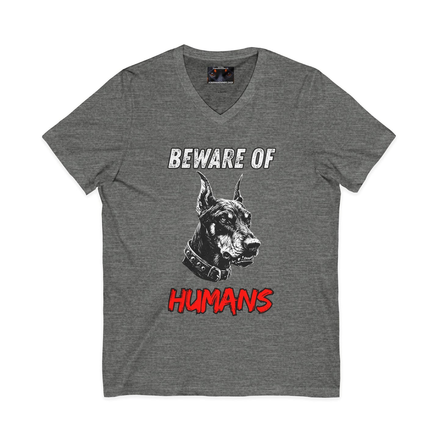Beware 3 Private Label Unisex Jersey Short Sleeve V-Neck Tee