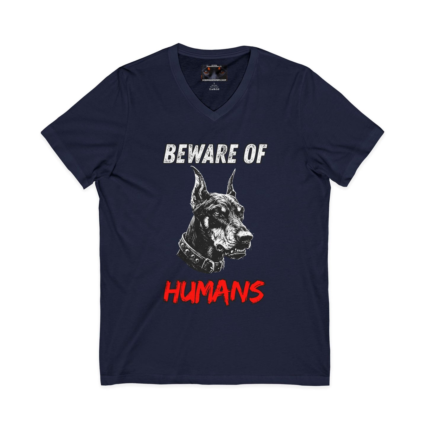 Beware 3 Private Label Unisex Jersey Short Sleeve V-Neck Tee