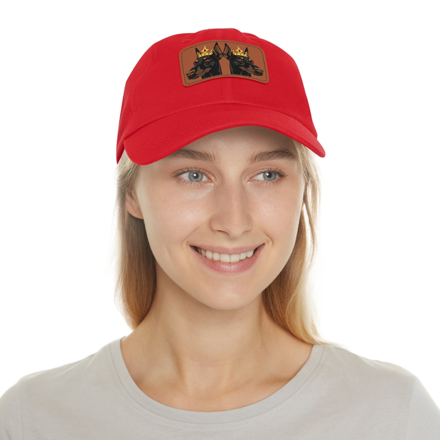 Crown 1 Dad Hat with Leather Patch (Rectangle)