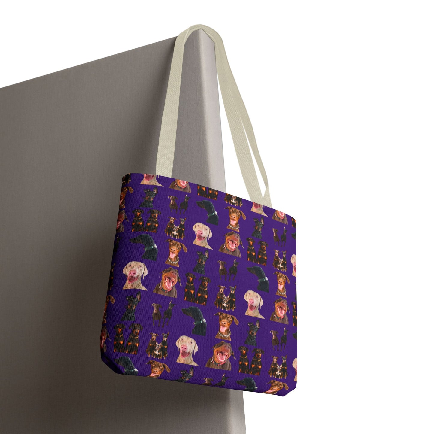 Edition 9 Doberman Model Pattern Purple Tote Bag