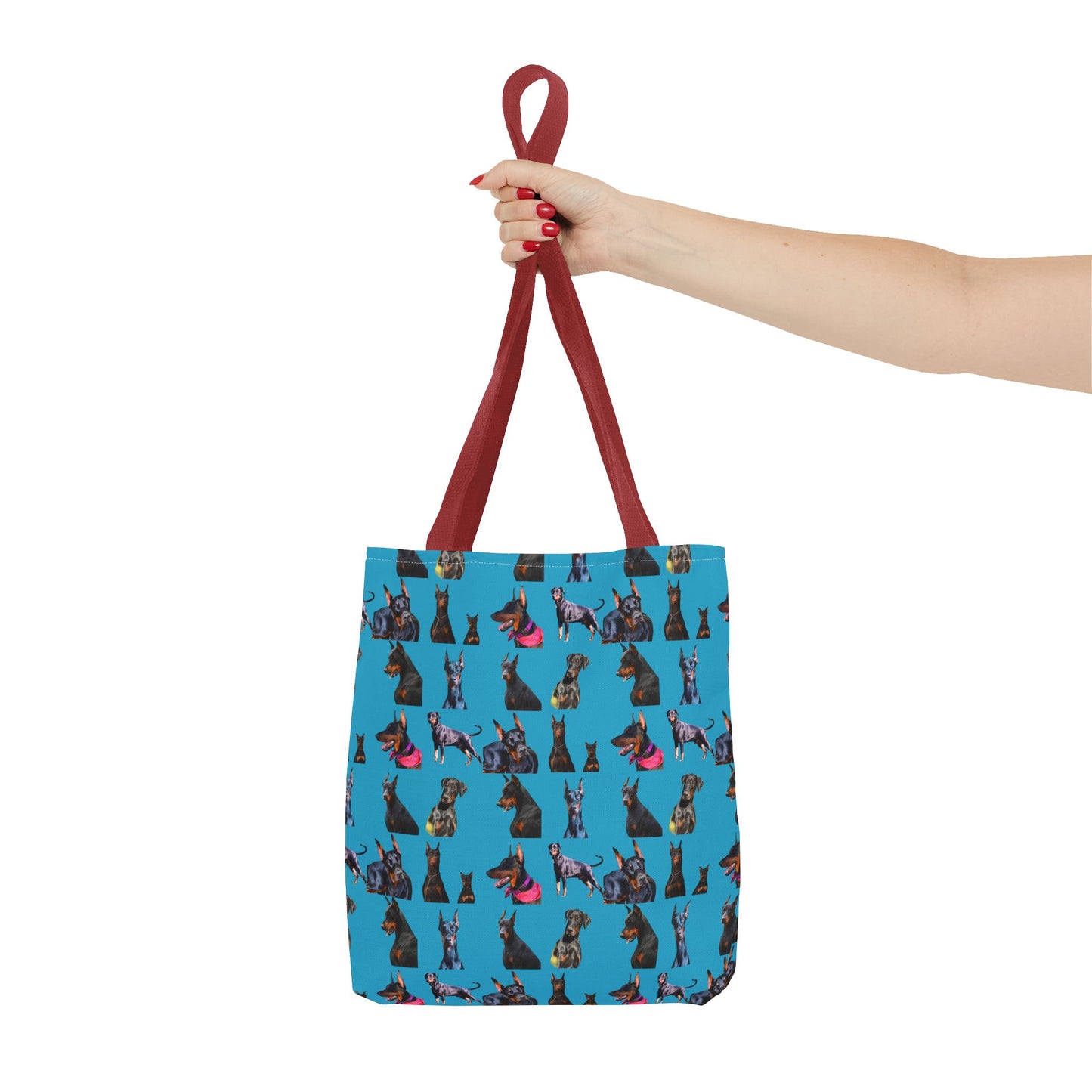 Edition 7 Doberman Model Pattern Turquoise Tote Bag