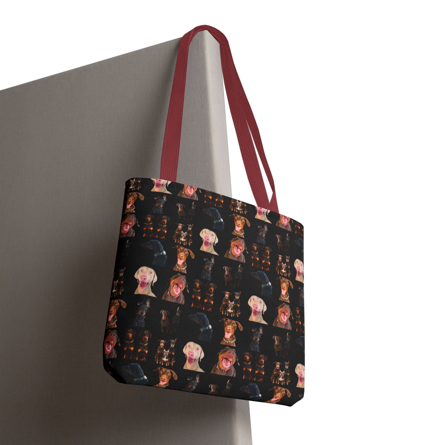 Edition 9 Doberman Model Pattern Black Tote Bag