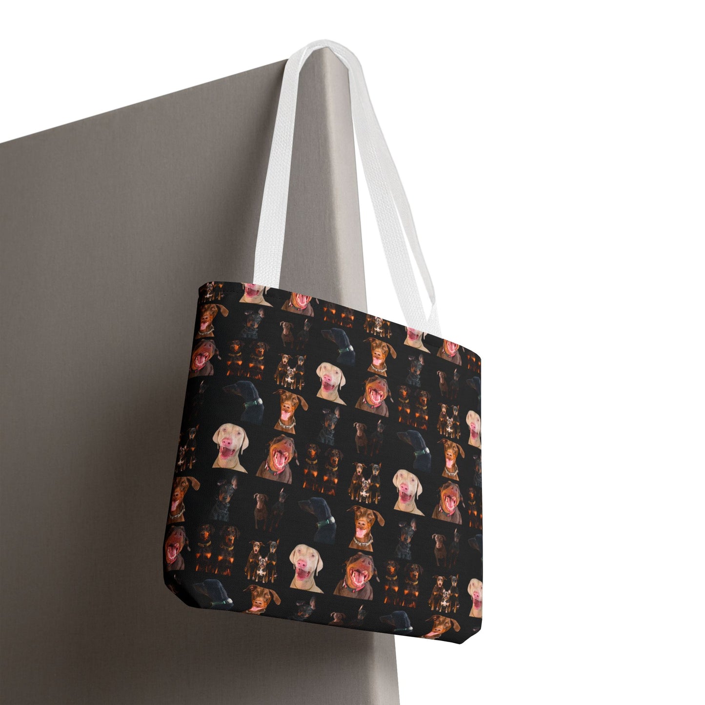 Edition 9 Doberman Model Pattern Black Tote Bag