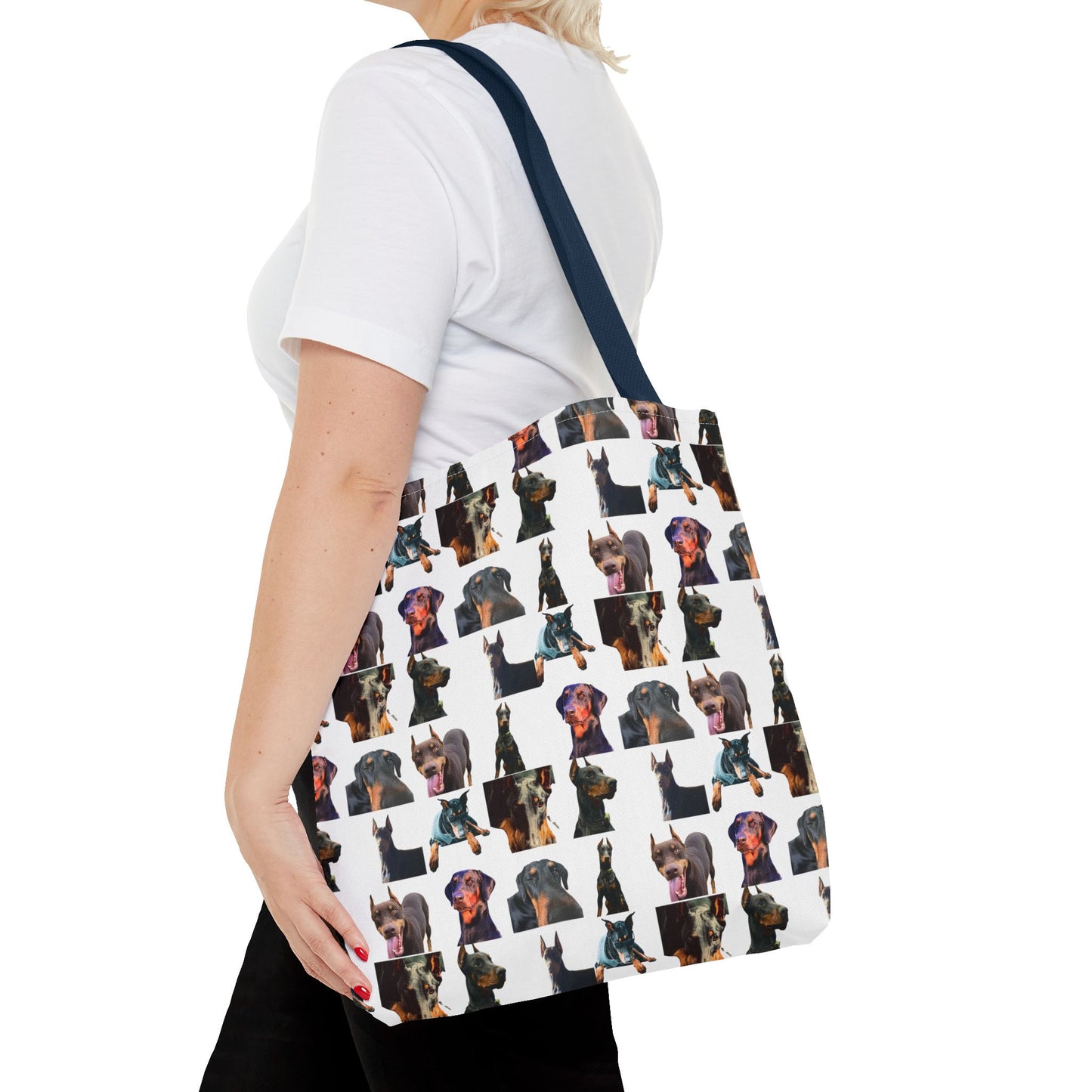 Edition 3 Doberman Model Pattern White Tote Bag