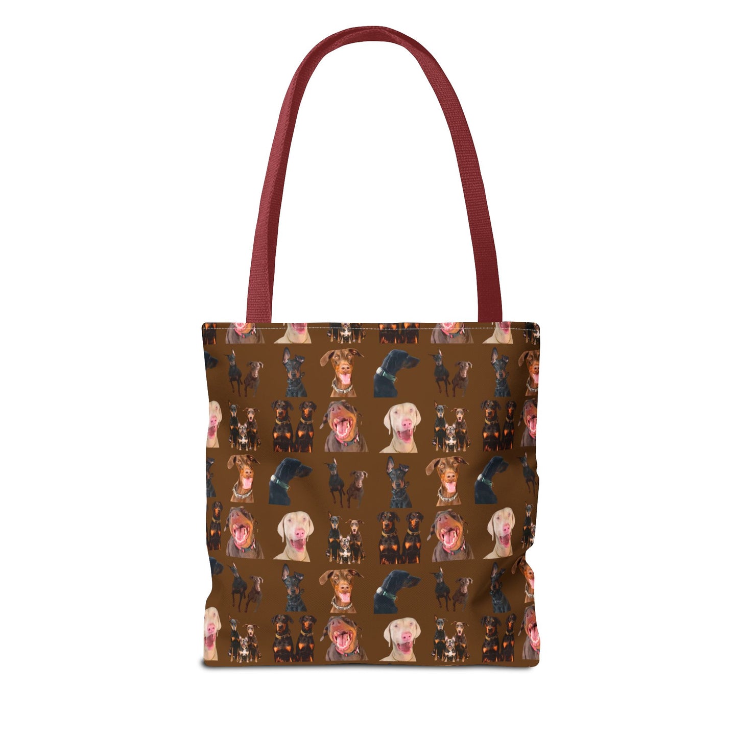 Edition 9 Doberman Model Pattern Brown Tote Bag