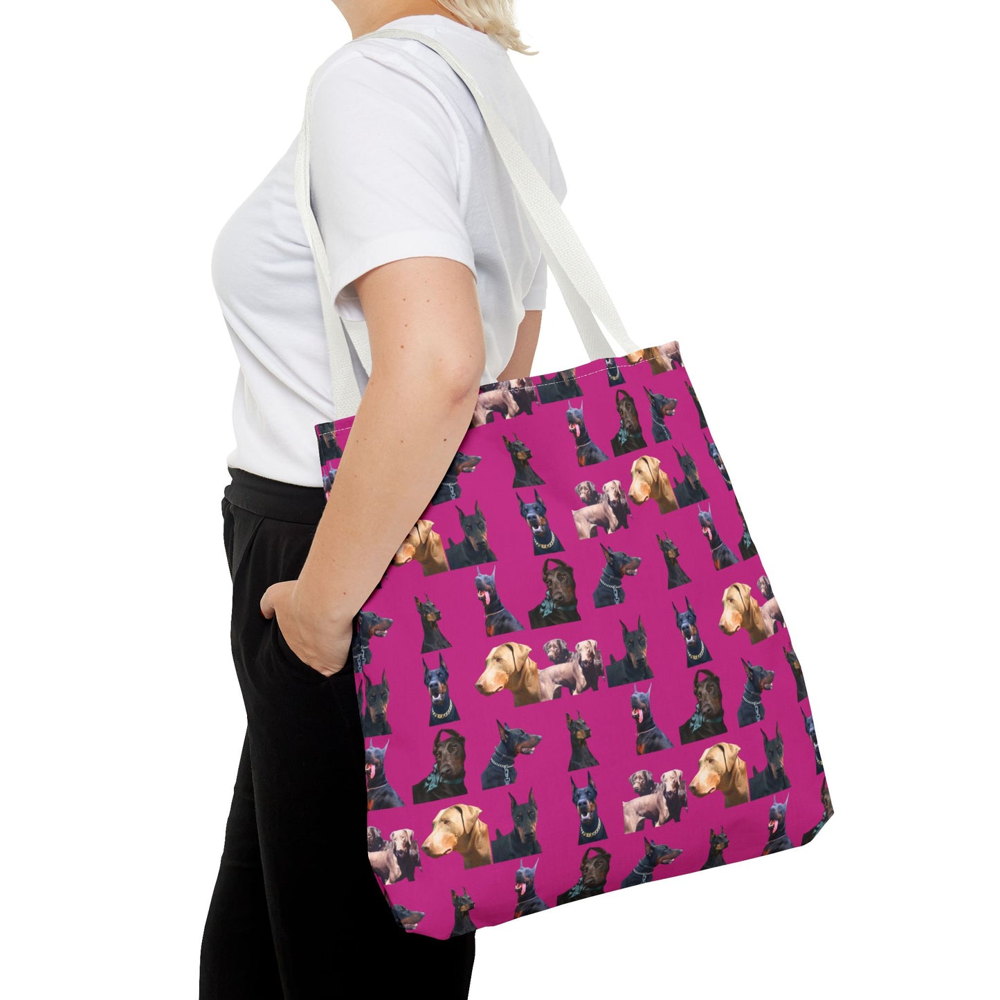 Edition 8 Doberman Model Pattern Pink Tote Bag