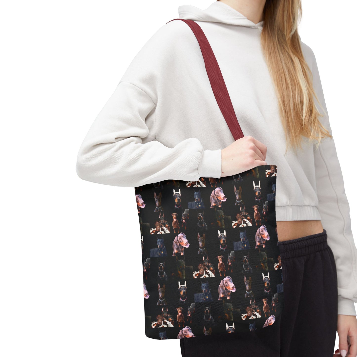 Edition 10 Doberman Model Pattern Black Tote Bag