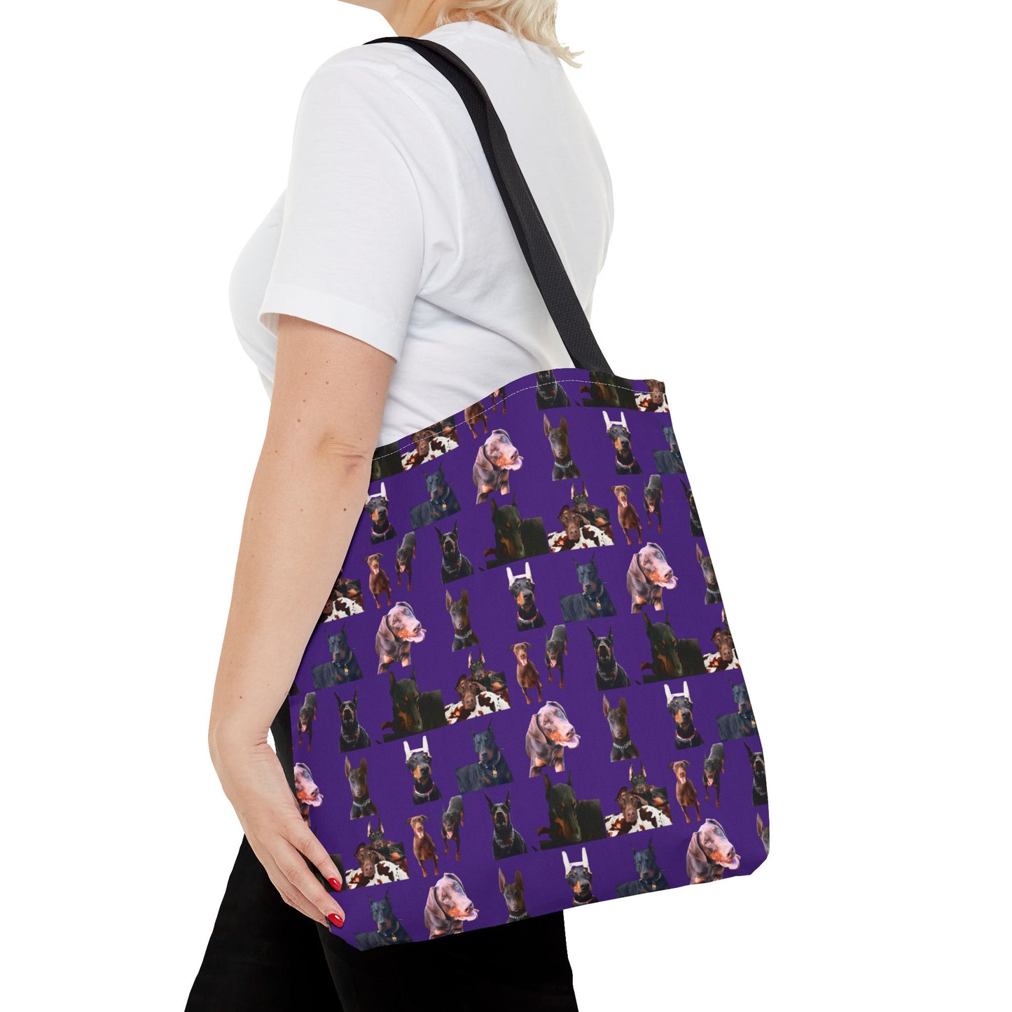 Edition 10 Doberman Model Pattern Purple Tote Bag