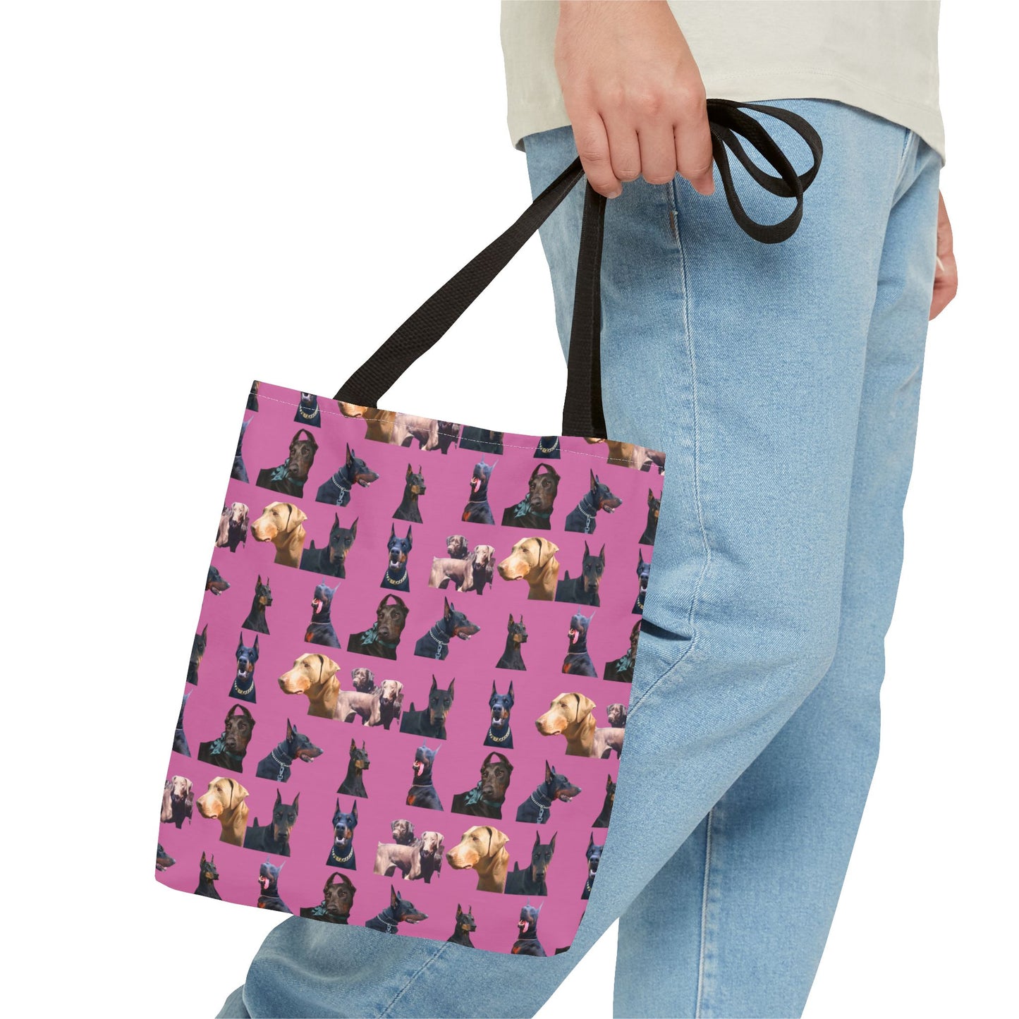 Edition 8 Doberman Model Pattern Light Pink Tote Bag