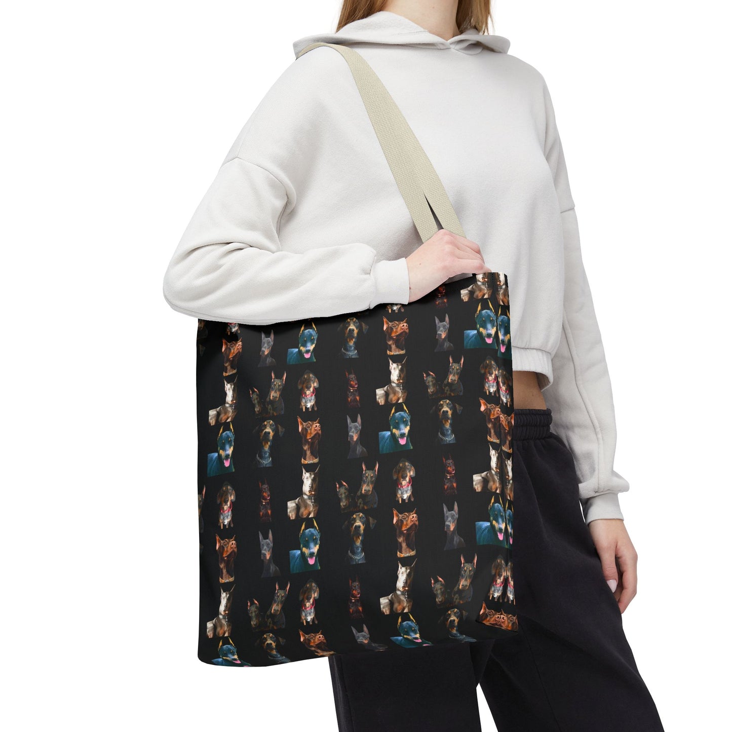 Edition 4 Doberman Model Pattern Black Tote Bag