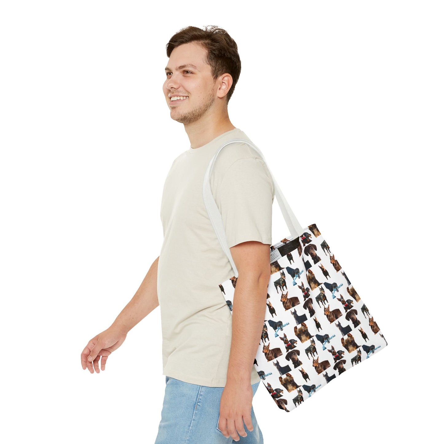 Edition 1 Doberman Model Pattern White Tote Bag
