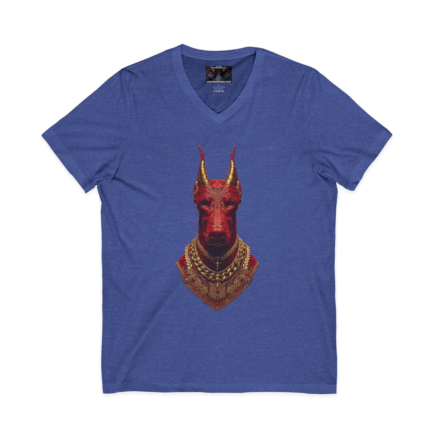 Doberman Goat 3 Private Label Unisex Jersey Short Sleeve V-Neck Tee