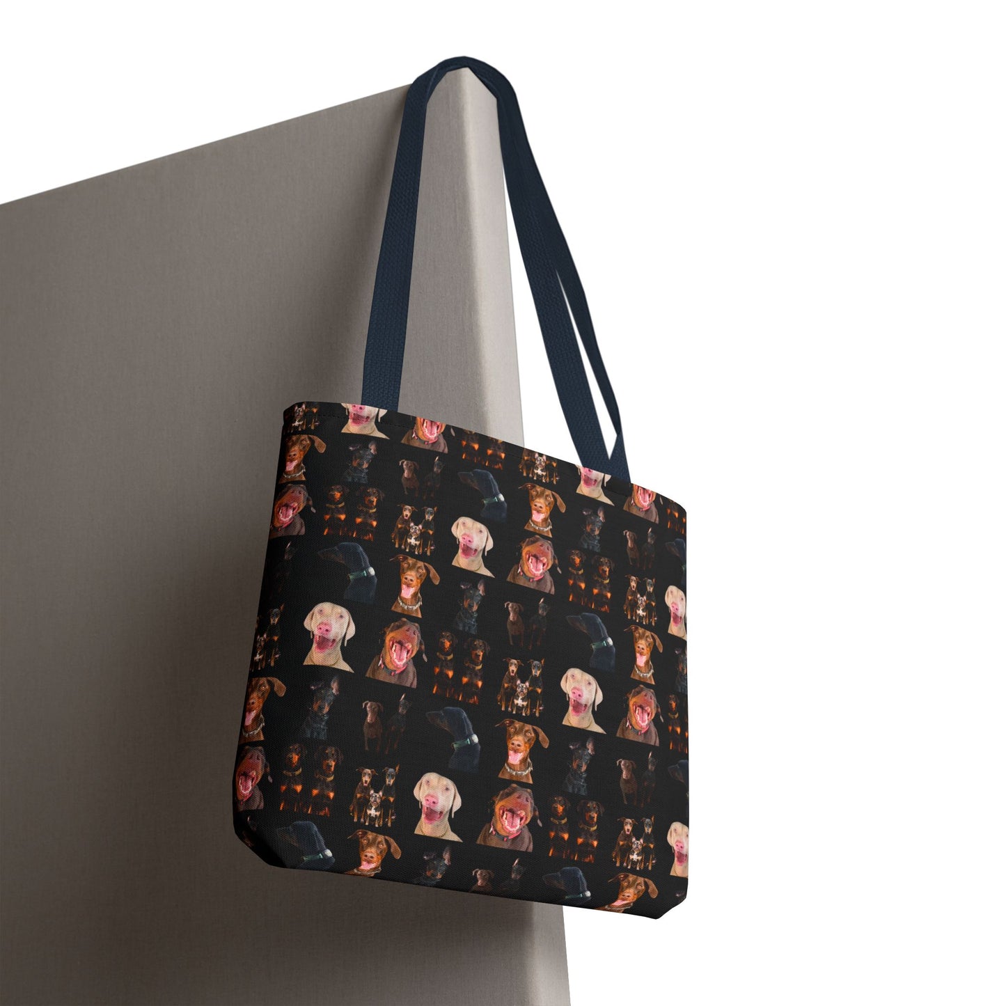 Edition 9 Doberman Model Pattern Black Tote Bag
