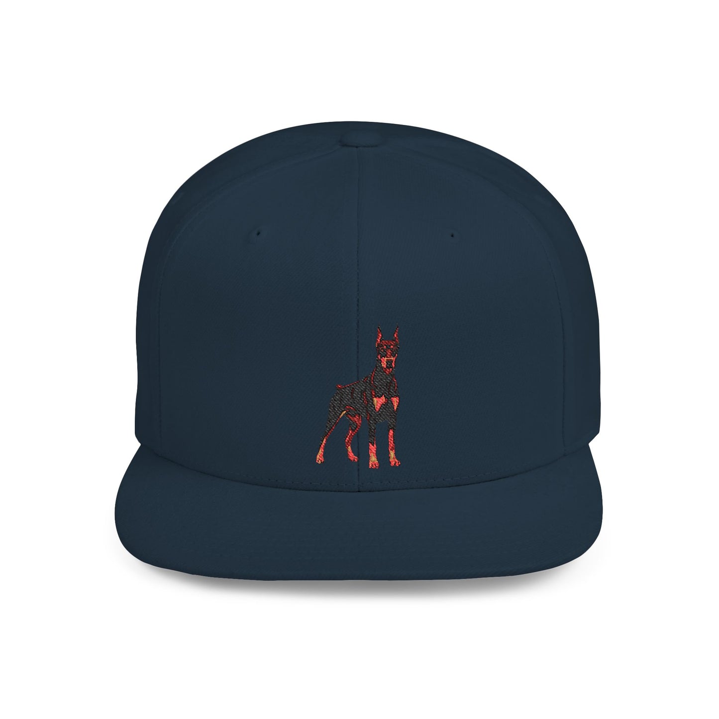 Doberman 6 Embroidered Flat Bill Snapback