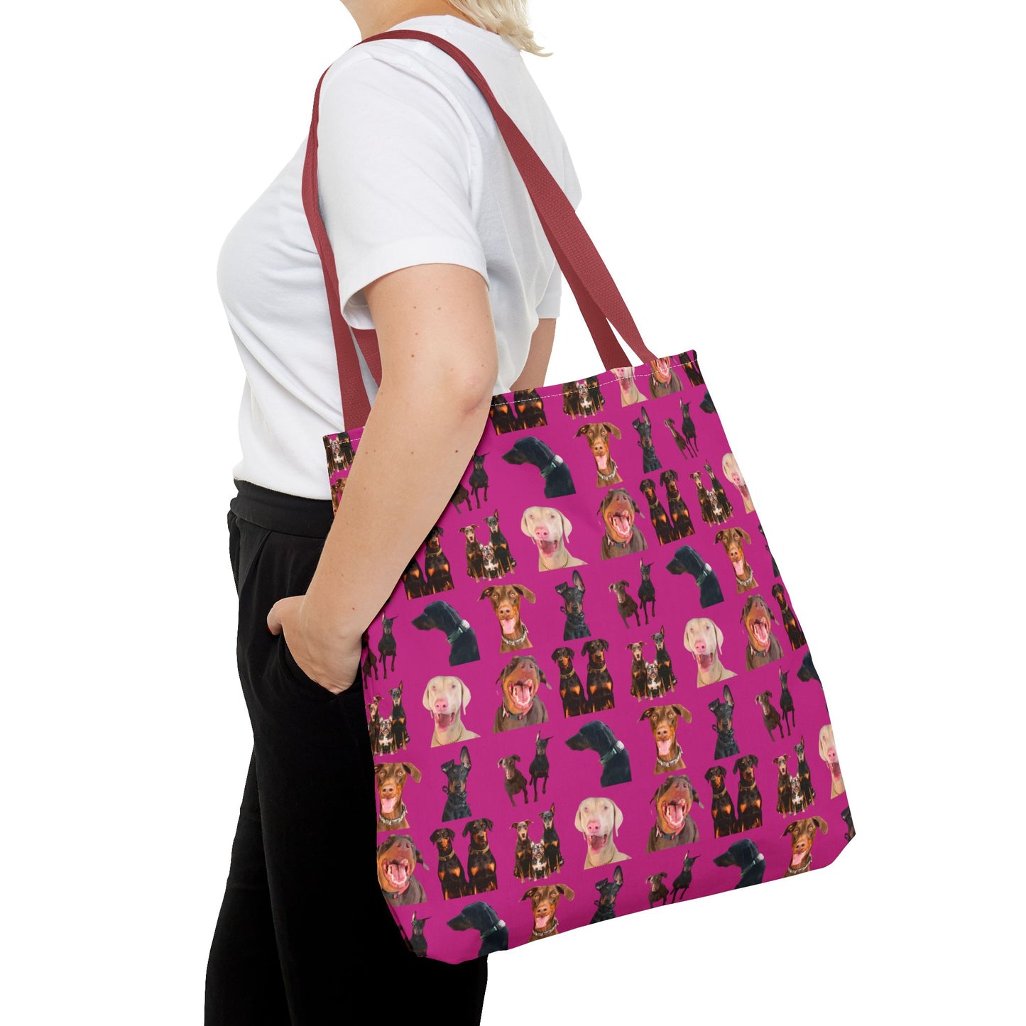 Edition 9 Doberman Model Pattern Pink Tote Bag