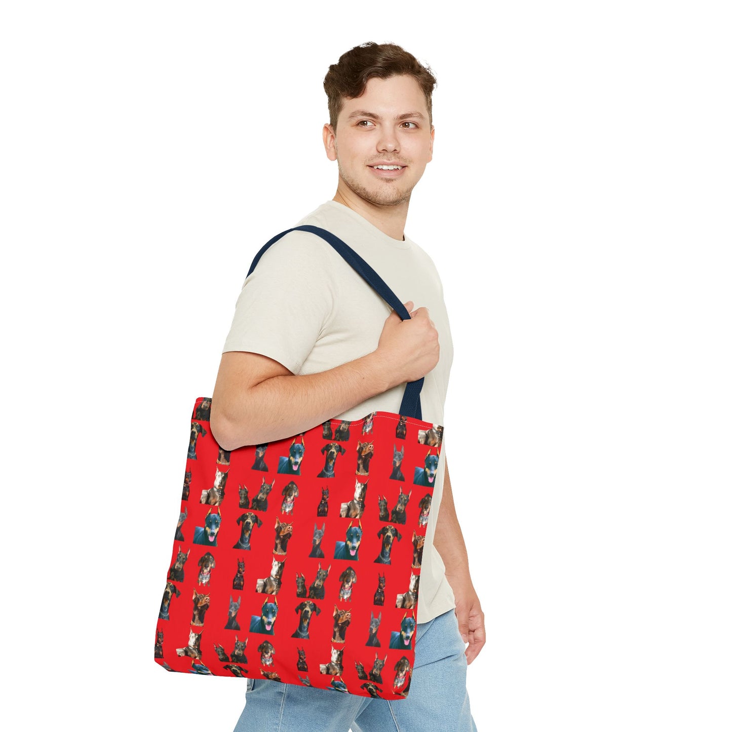 Edition 4 Doberman Model Pattern Red Tote Bag