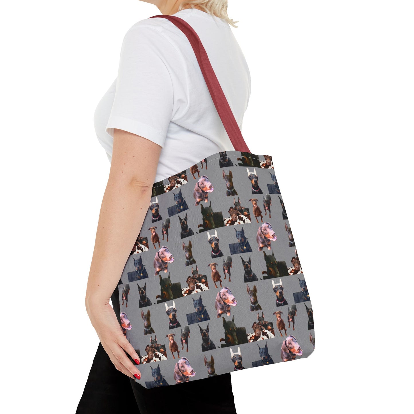 Edition 10 Doberman Model Pattern Gray Tote Bag