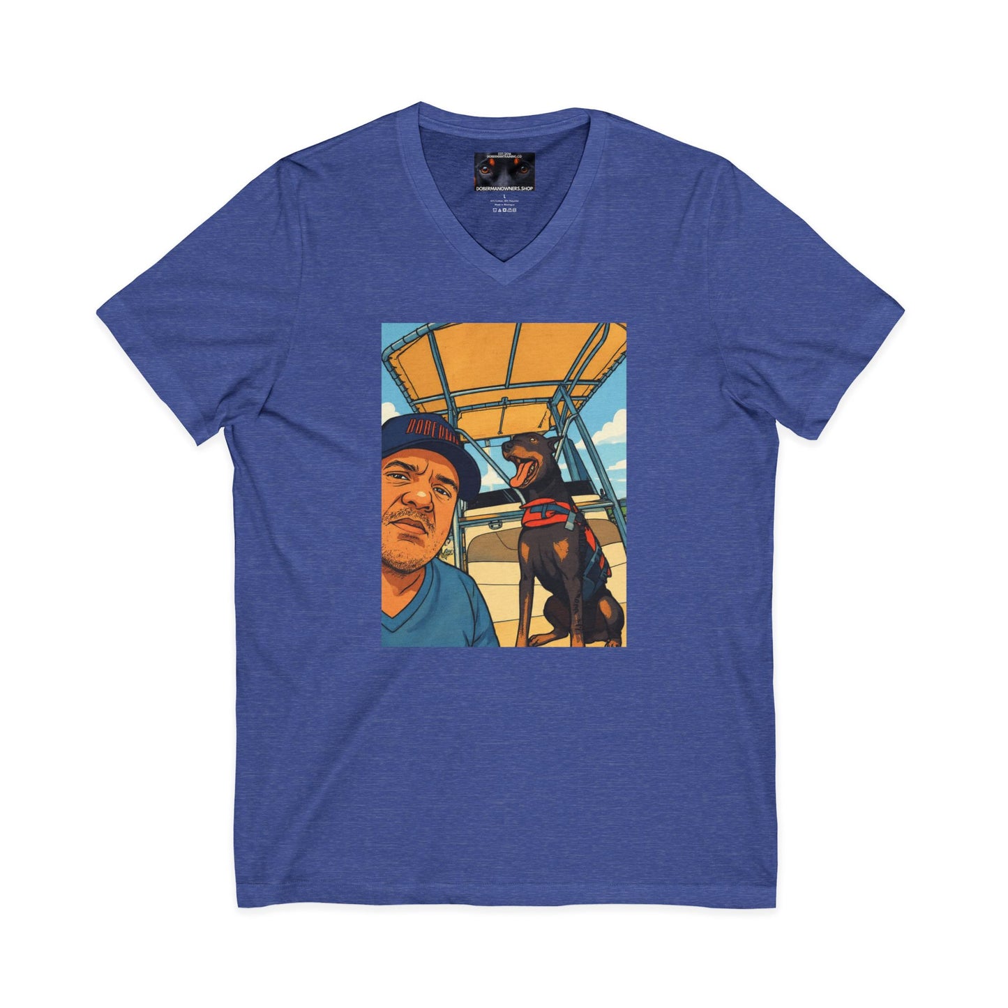 Custom 1 Private Label Unisex Jersey Short Sleeve V-Neck Tee