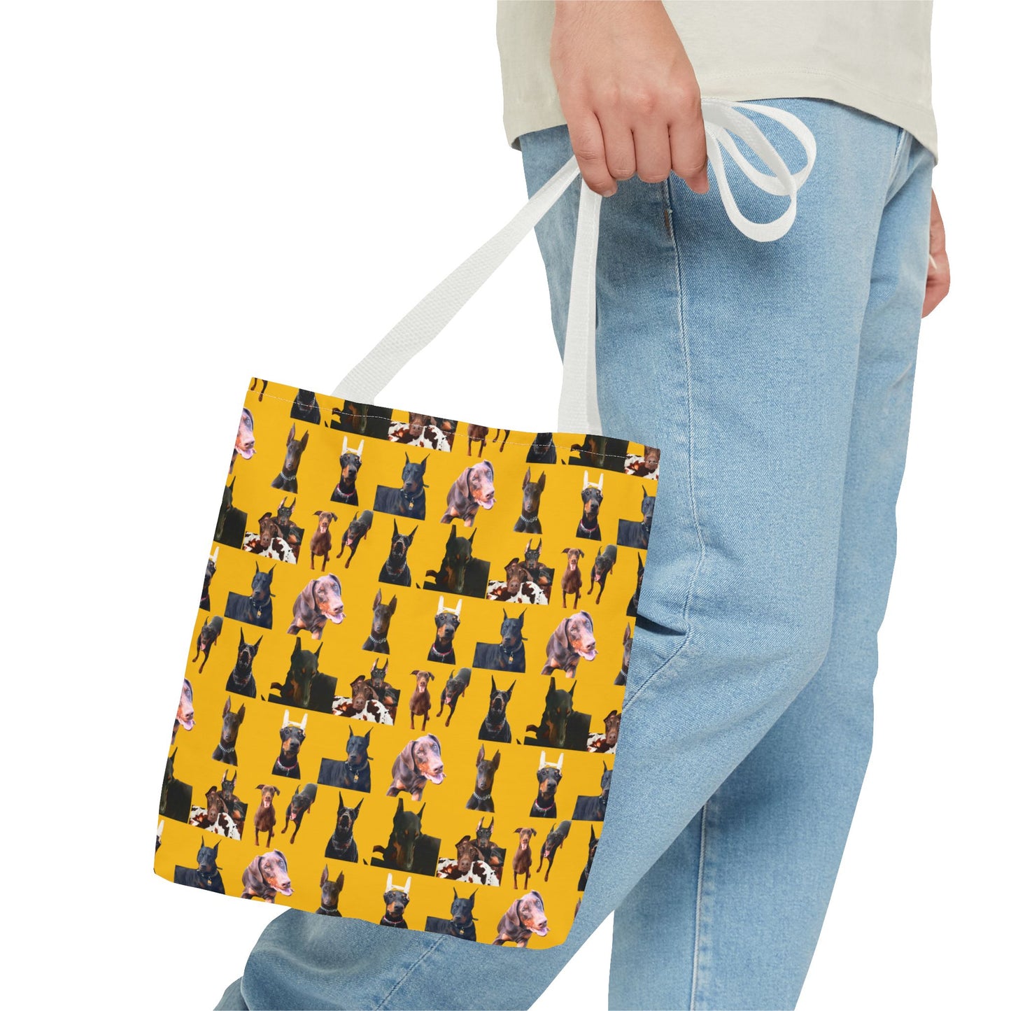 Edition 10 Doberman Model Pattern Yellow Tote Bag