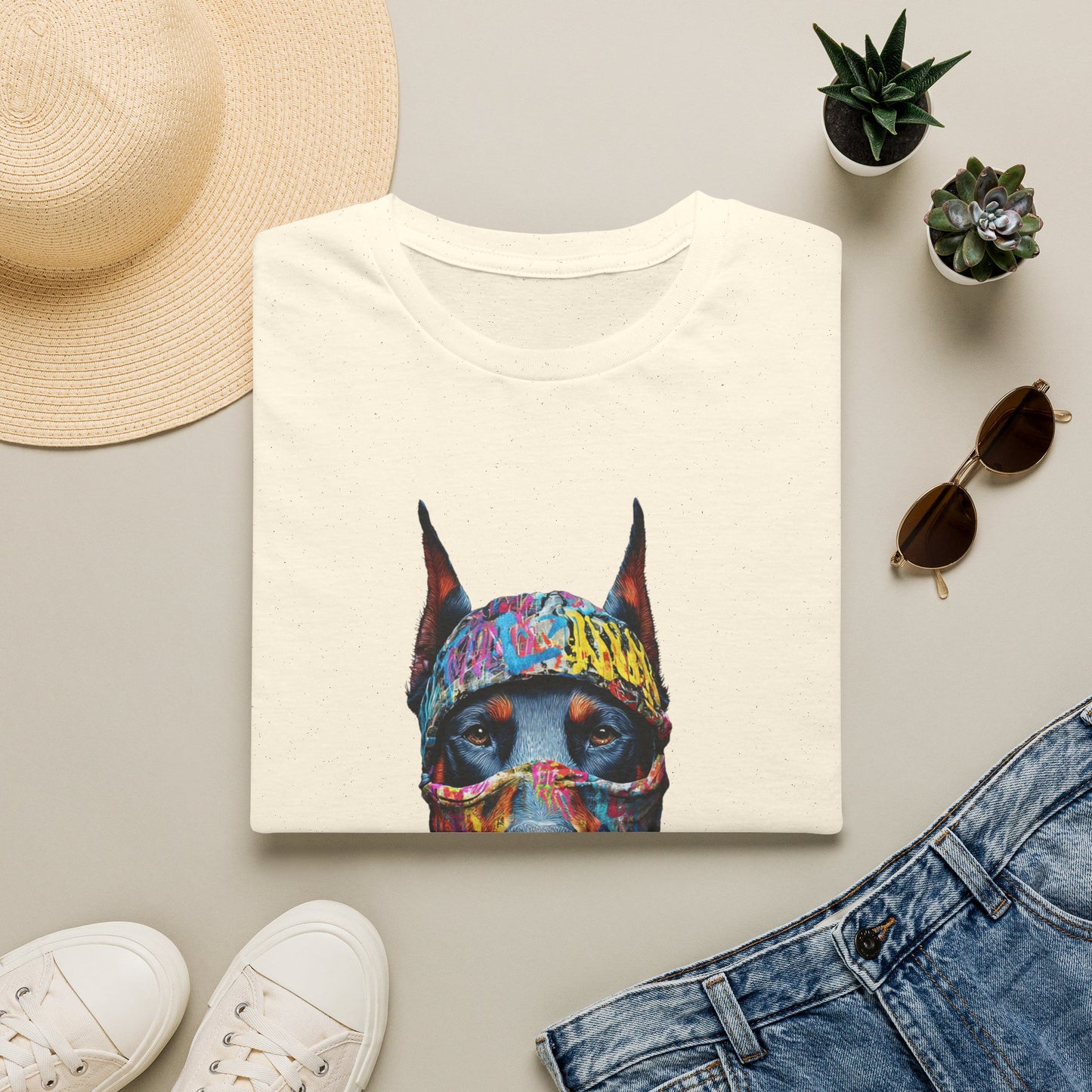 Doberman 5 Portrait T‑Shirt