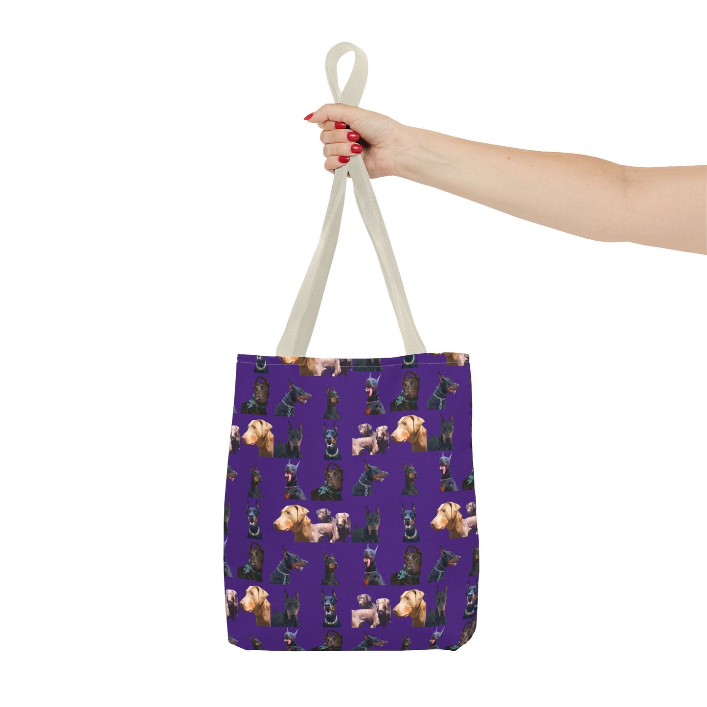 Edition 8 Doberman Model Pattern Purple Tote Bag