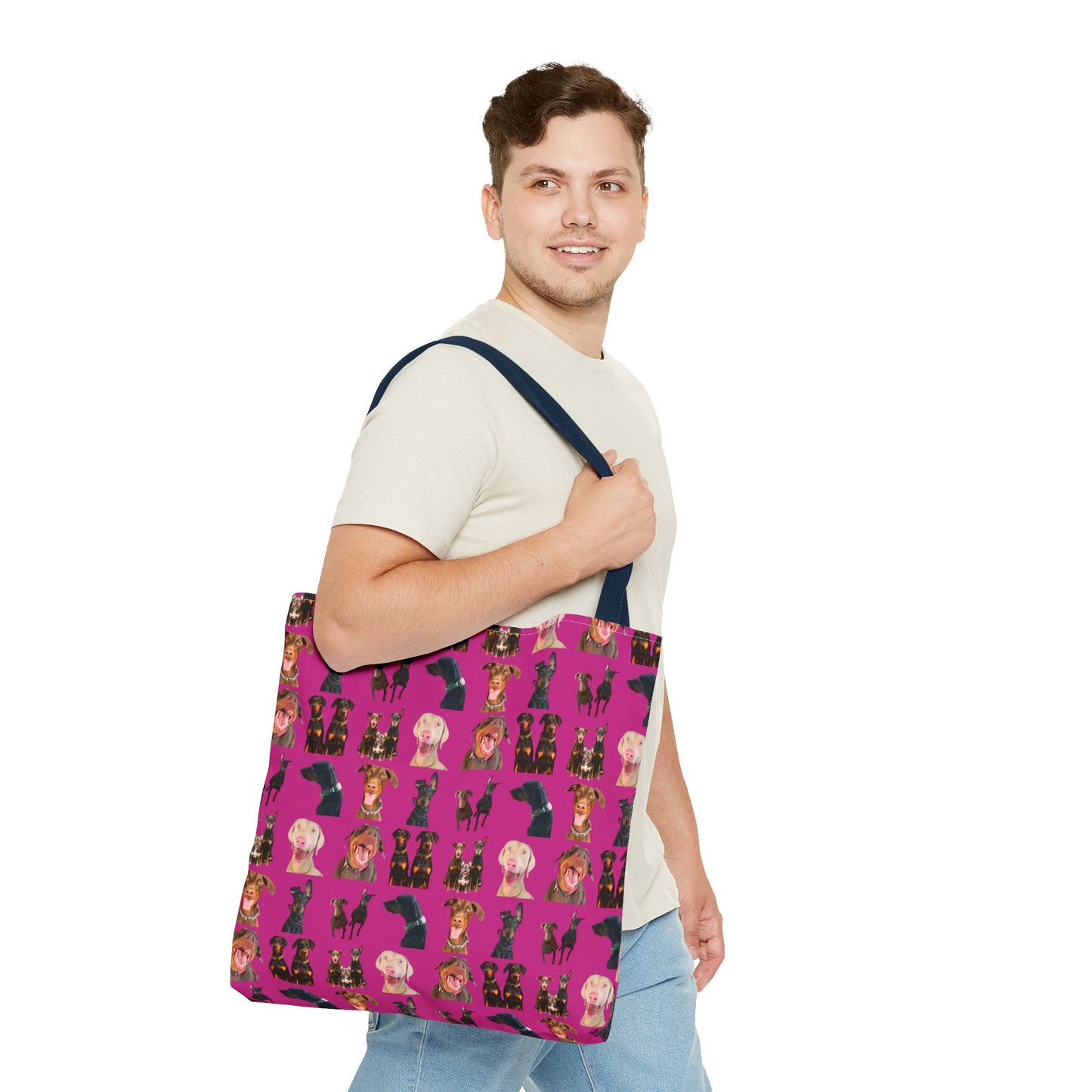 Edition 9 Doberman Model Pattern Pink Tote Bag