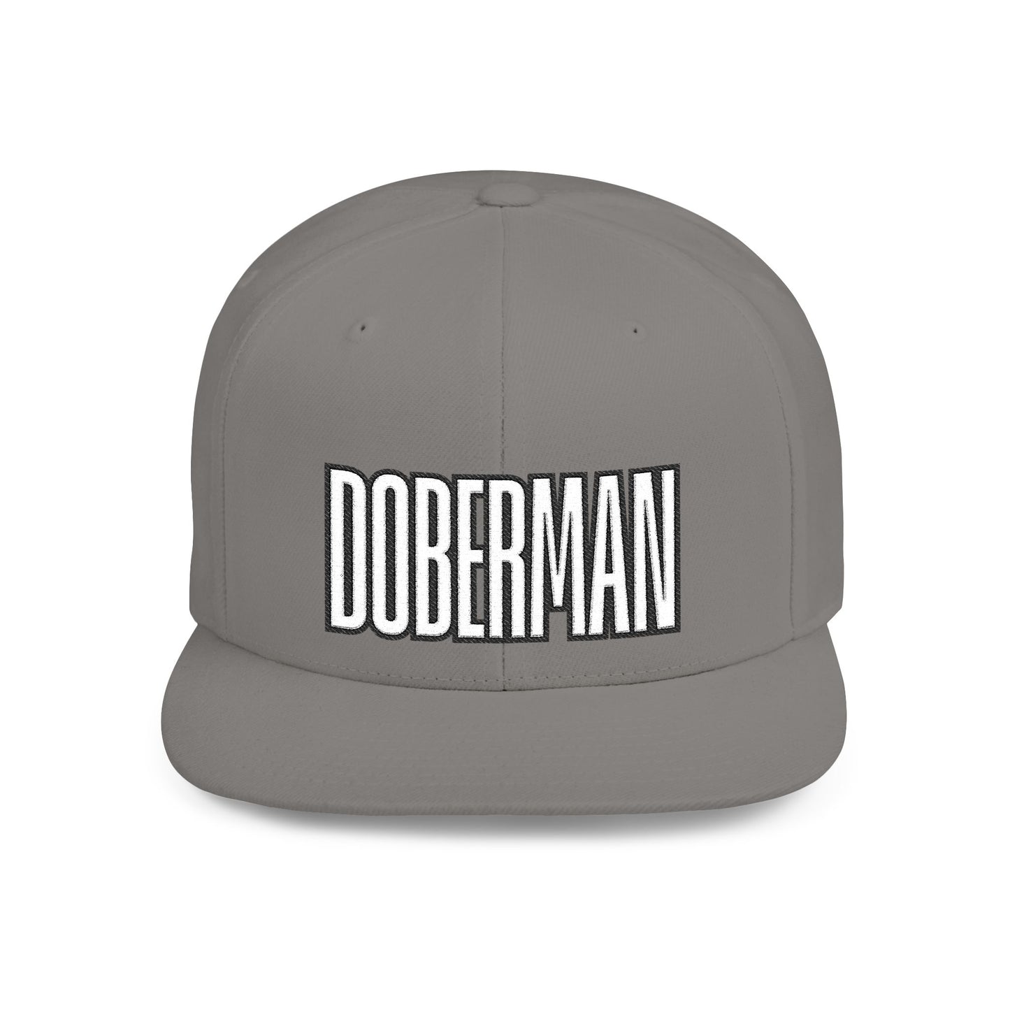 Doberman 4 Embroidered Flat Bill Snapback