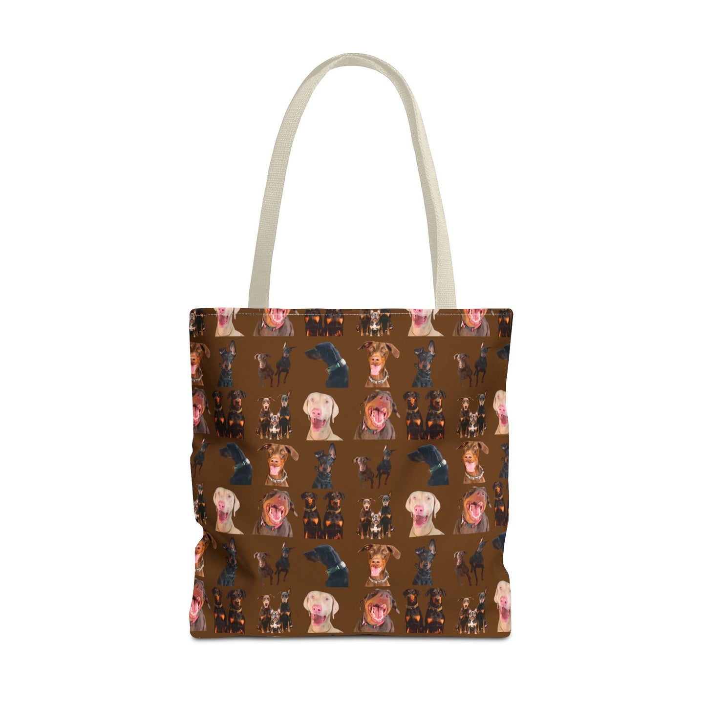 Edition 9 Doberman Model Pattern Brown Tote Bag