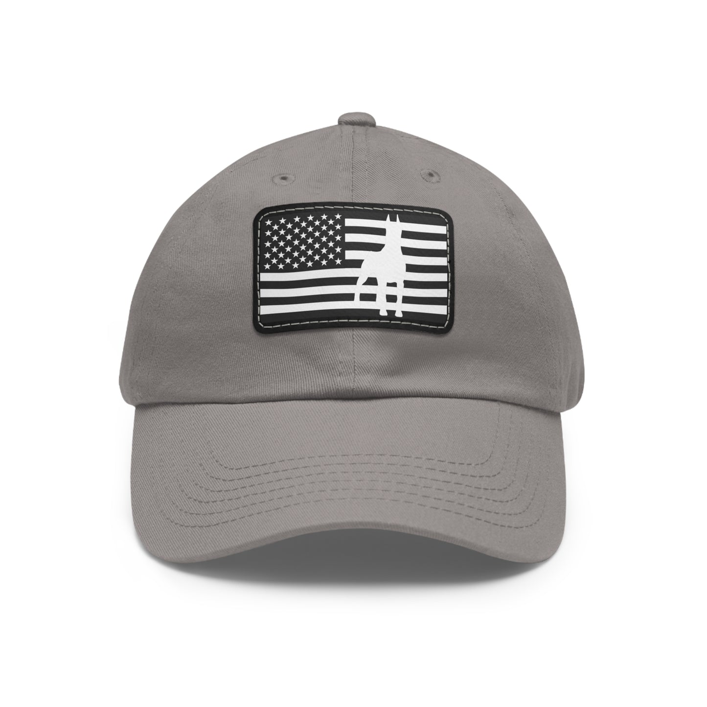 Doberman Protect 1 Dad Hat with Leather Patch (Rectangle)