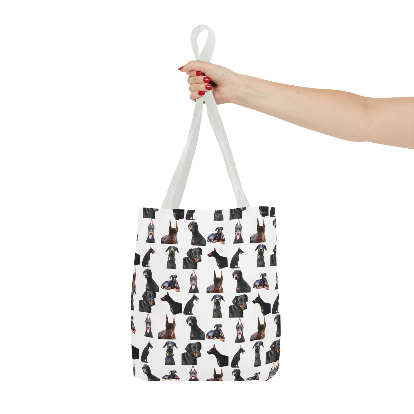 Edition 6 Doberman Model Pattern White Tote Bag
