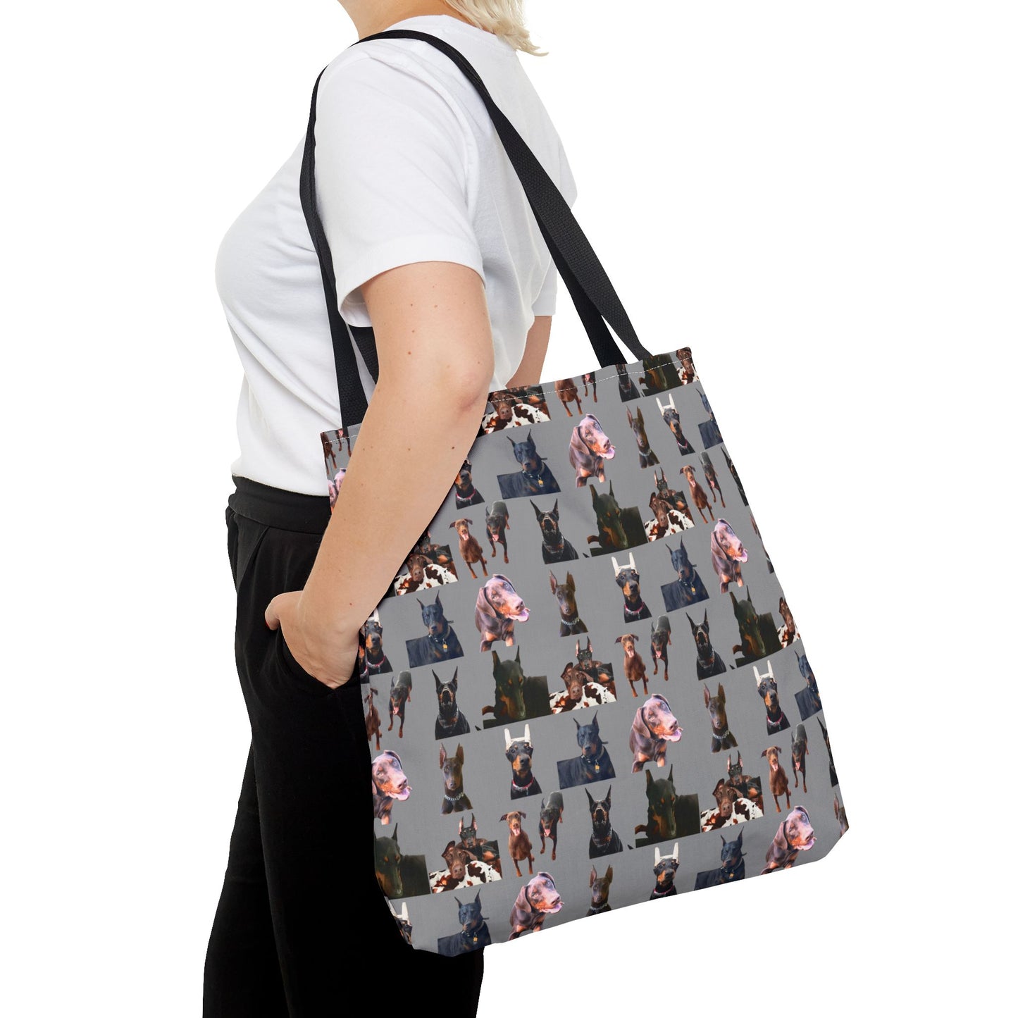 Edition 10 Doberman Model Pattern Gray Tote Bag