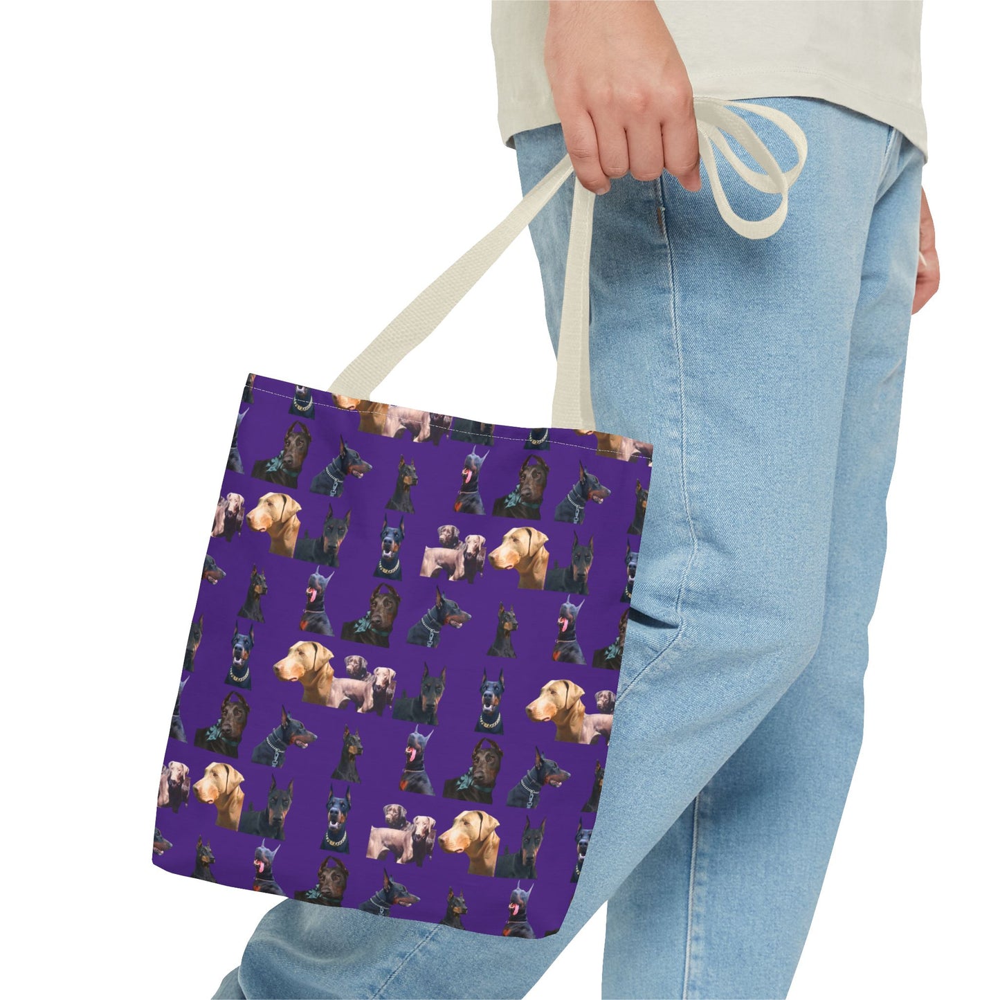 Edition 8 Doberman Model Pattern Purple Tote Bag