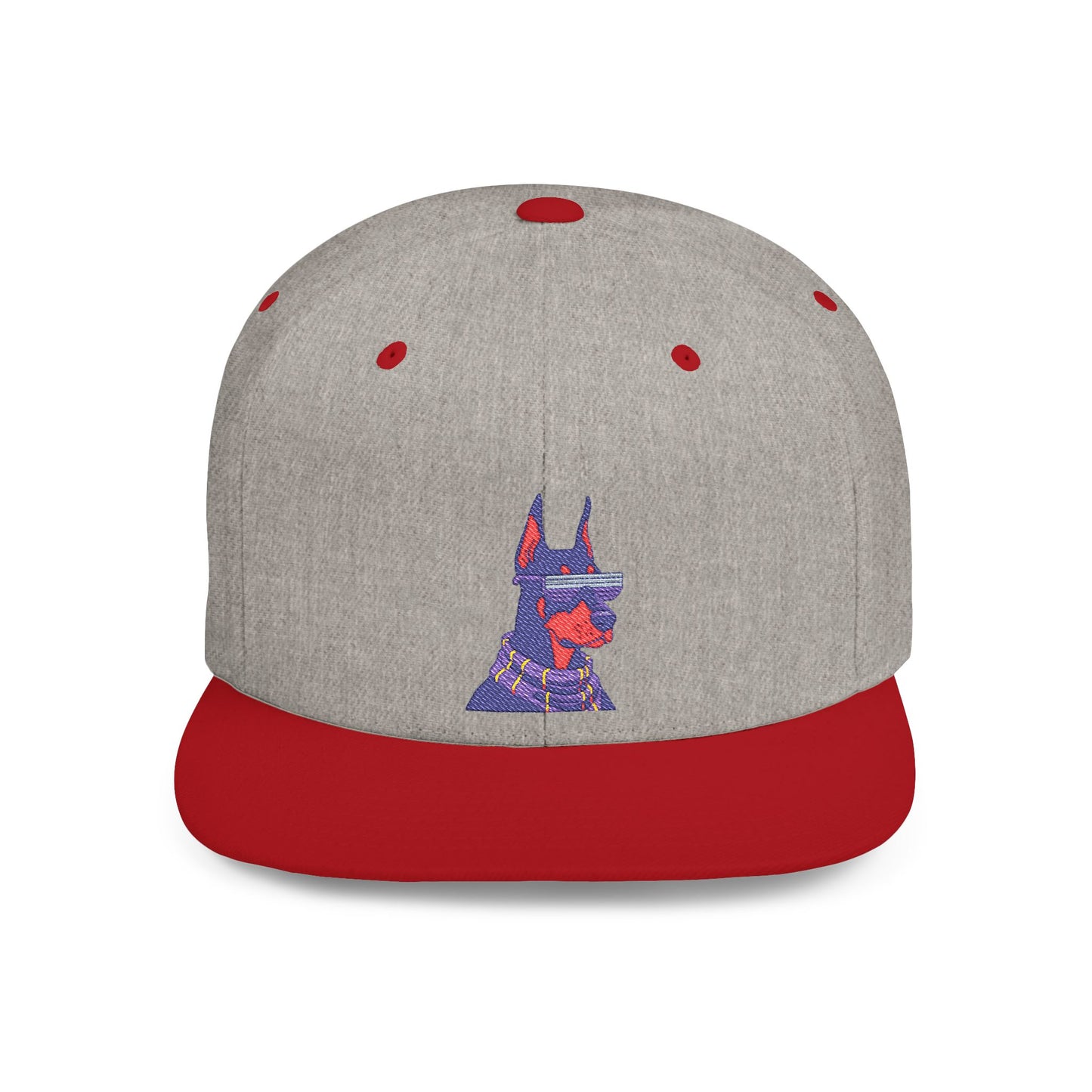 Doberman 2 Embroidered Flat Bill Snapback
