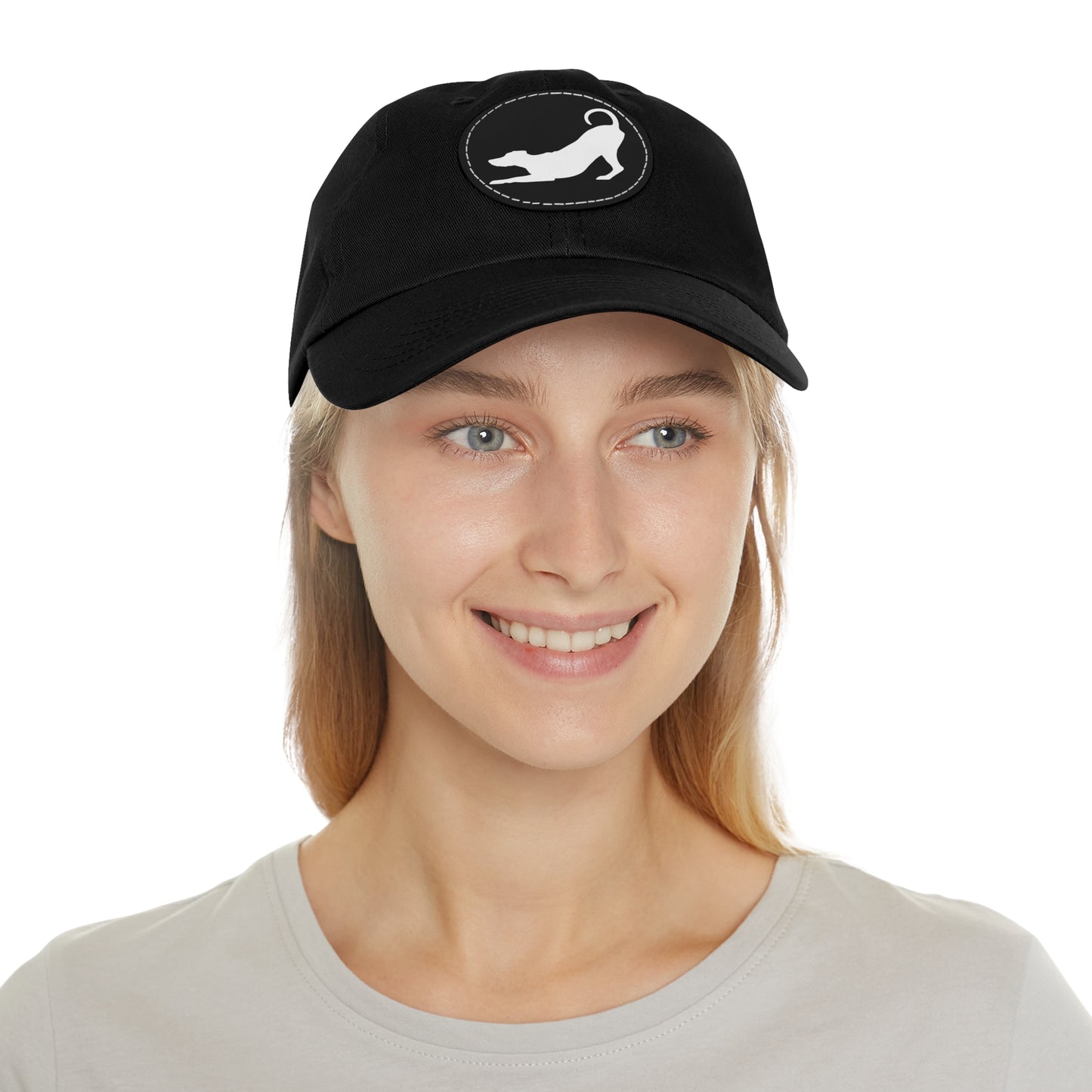 N 2 Dad Hat with Leather Patch (Round)