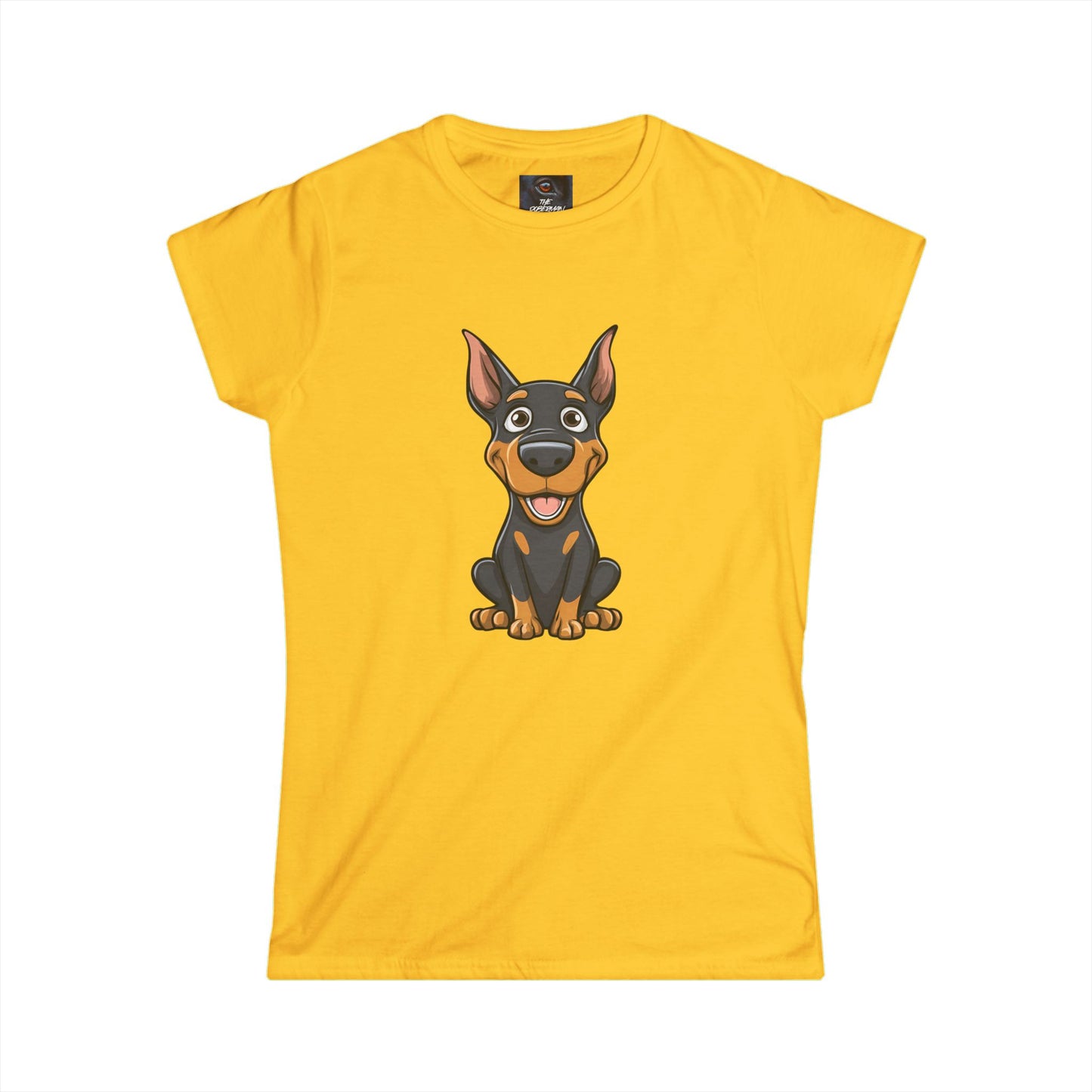 Cartoon Doberman 1 Women's Softstyle Tee