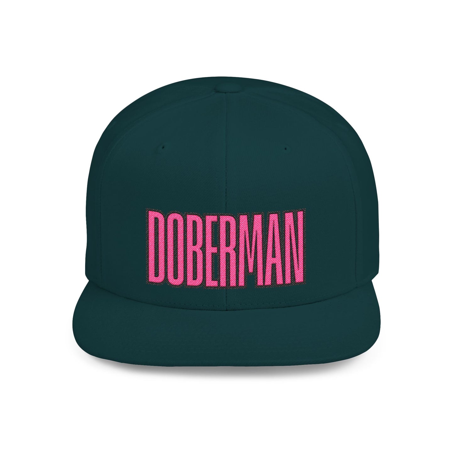 Doberman 6 Embroidered Flat Bill Snapback
