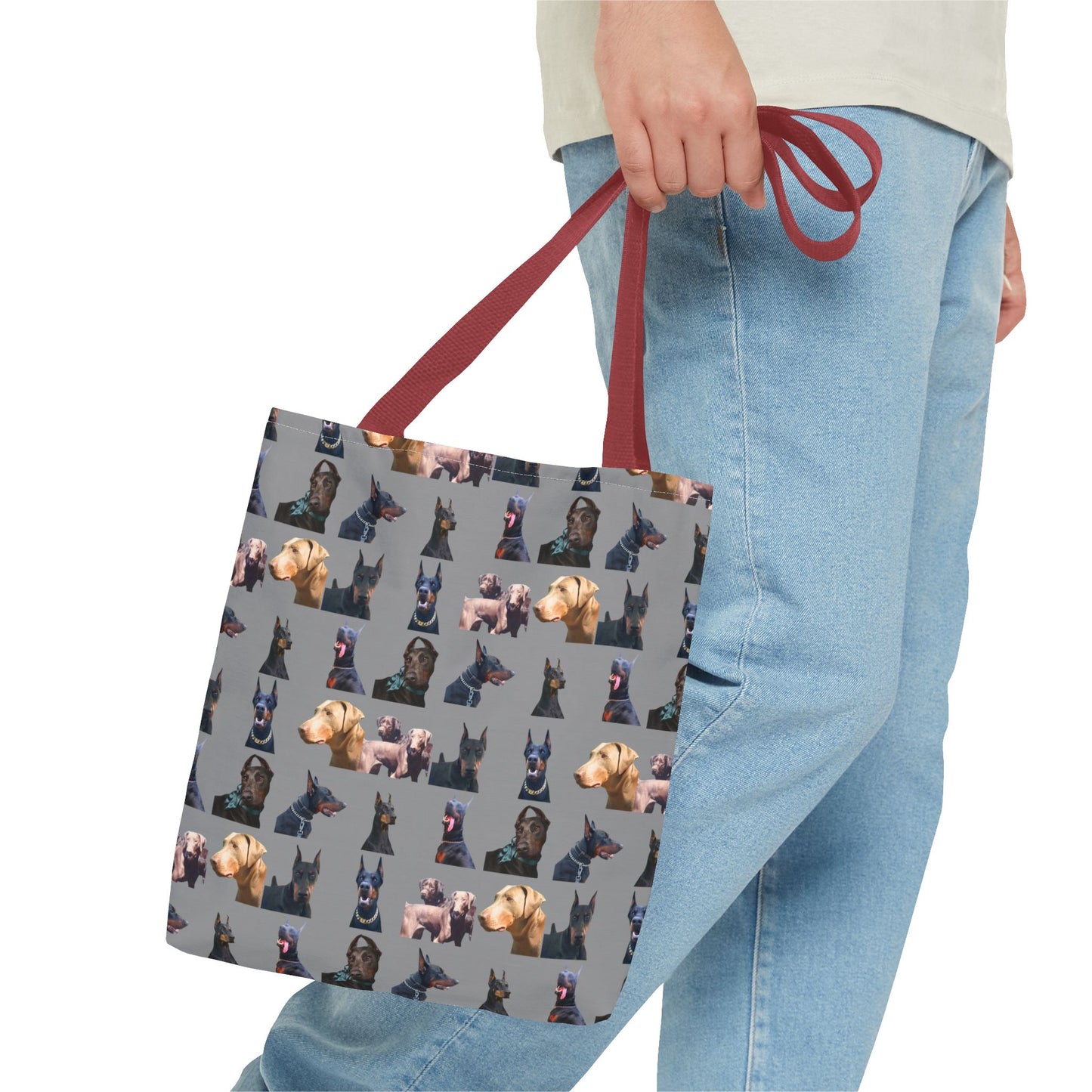 Edition 8 Doberman Model Pattern Gray Tote Bag