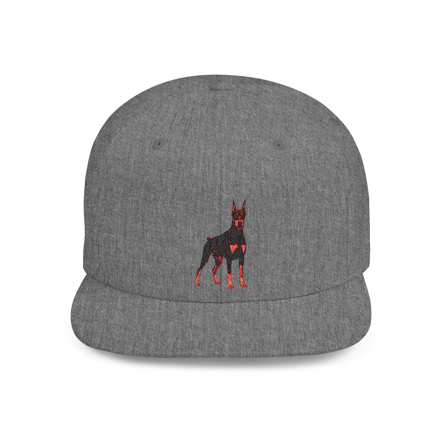 Doberman 6 Embroidered Flat Bill Snapback