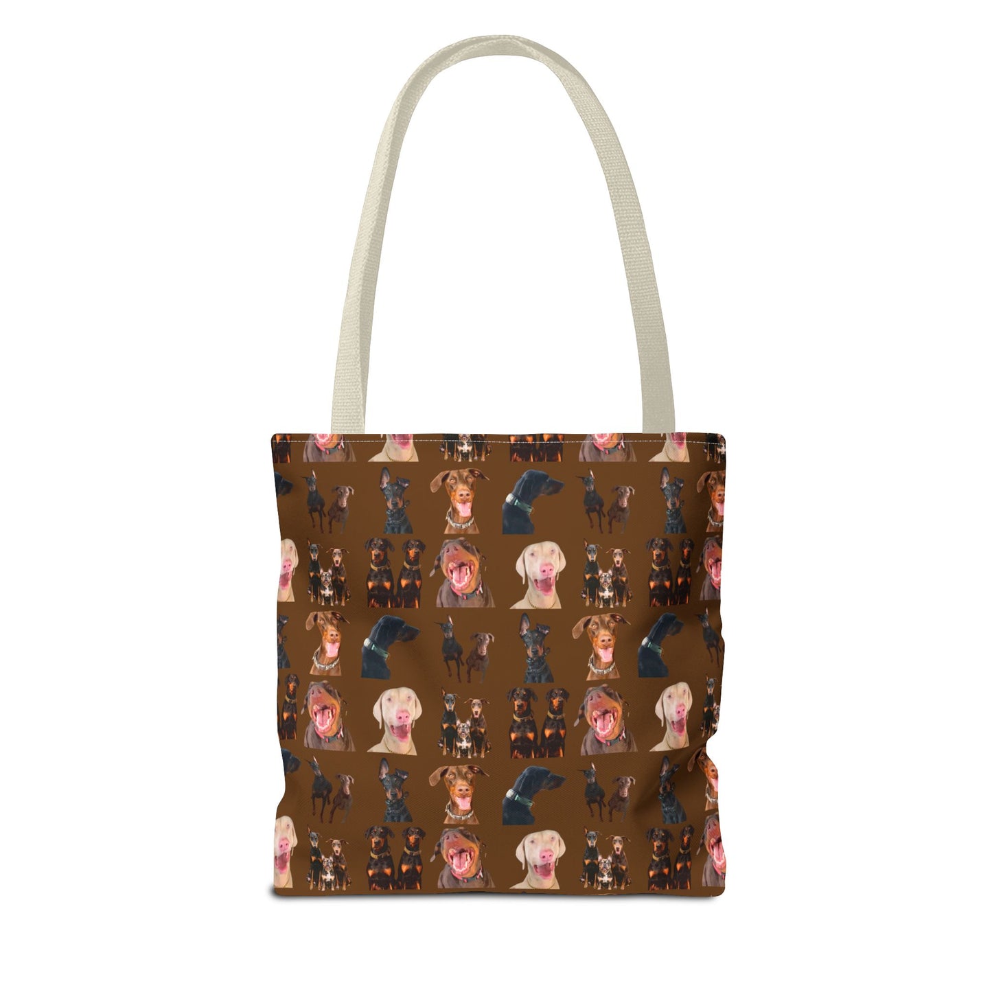 Edition 9 Doberman Model Pattern Brown Tote Bag