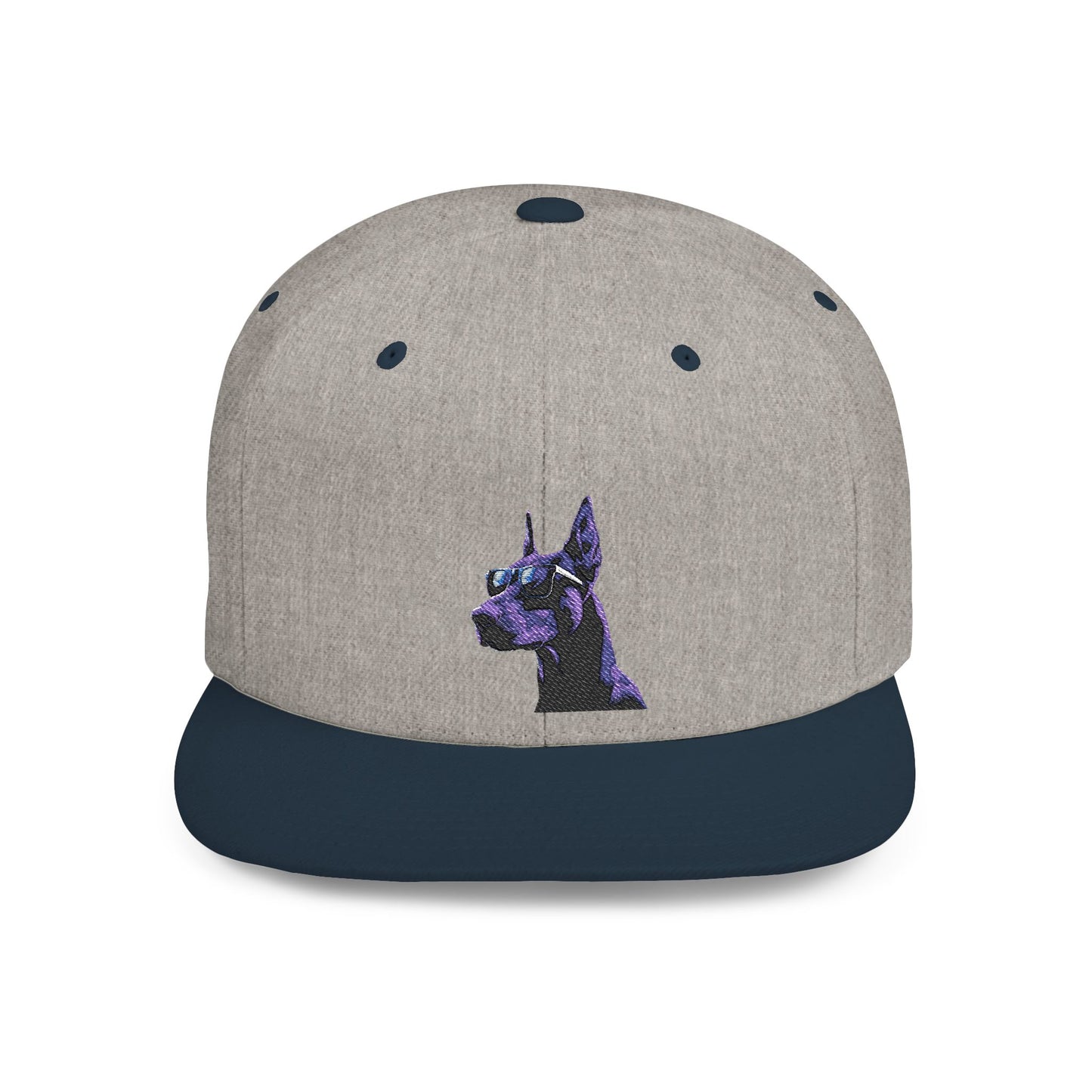 Doberman 4 Embroidered Flat Bill Snapback