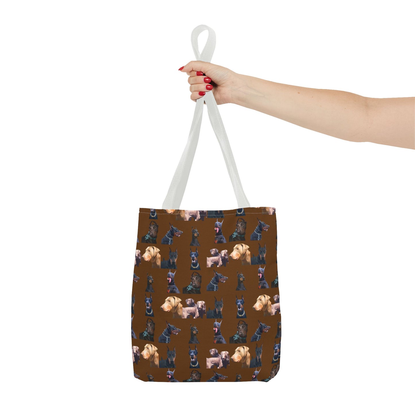 Edition 8 Doberman Model Pattern Brown Tote Bag