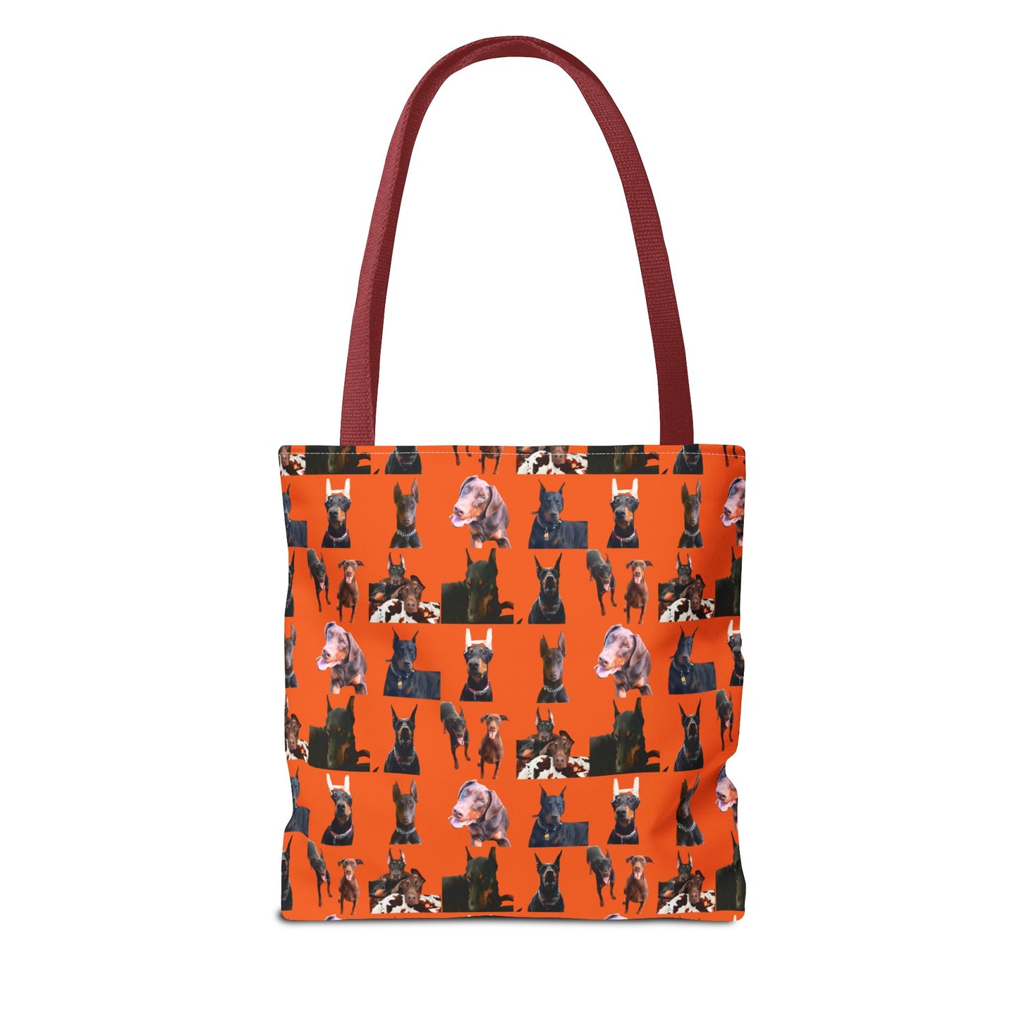 Edition 10 Doberman Model Pattern Orange Tote Bag