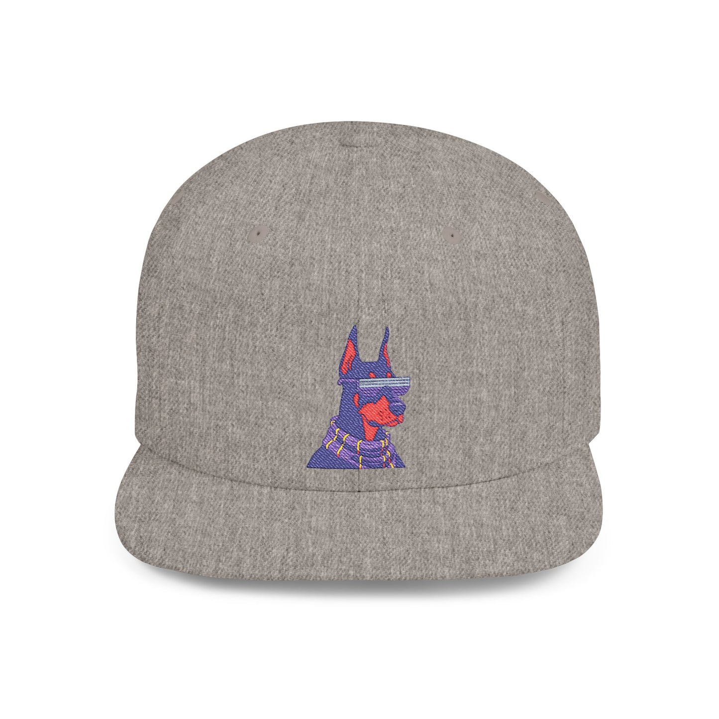 Doberman 2 Embroidered Flat Bill Snapback