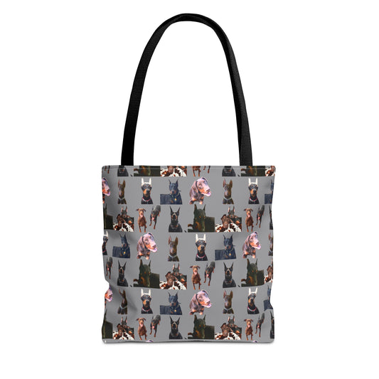 Edition 10 Doberman Model Pattern Gray Tote Bag