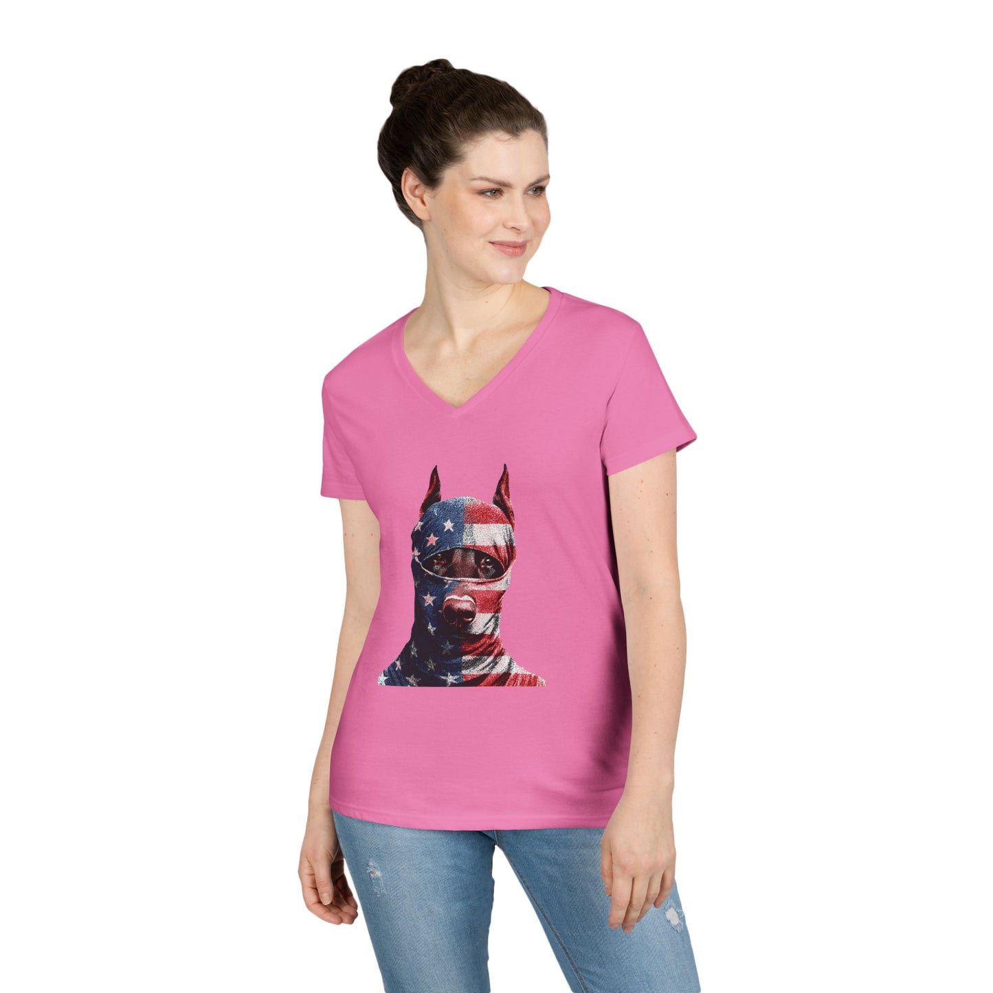 Doberman 2 V-Neck Tee Shirt for Women