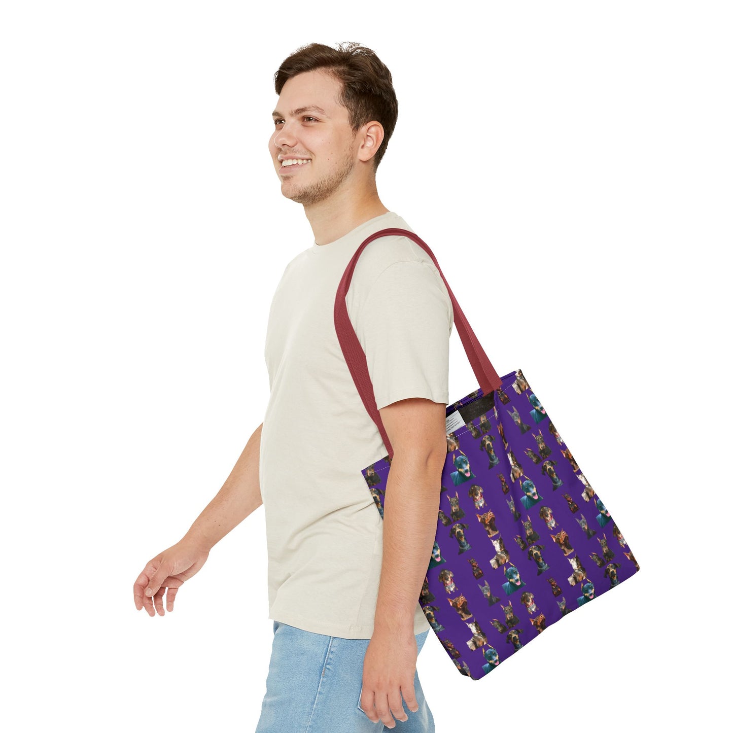 Edition 4 Doberman Model Pattern Purple Tote Bag