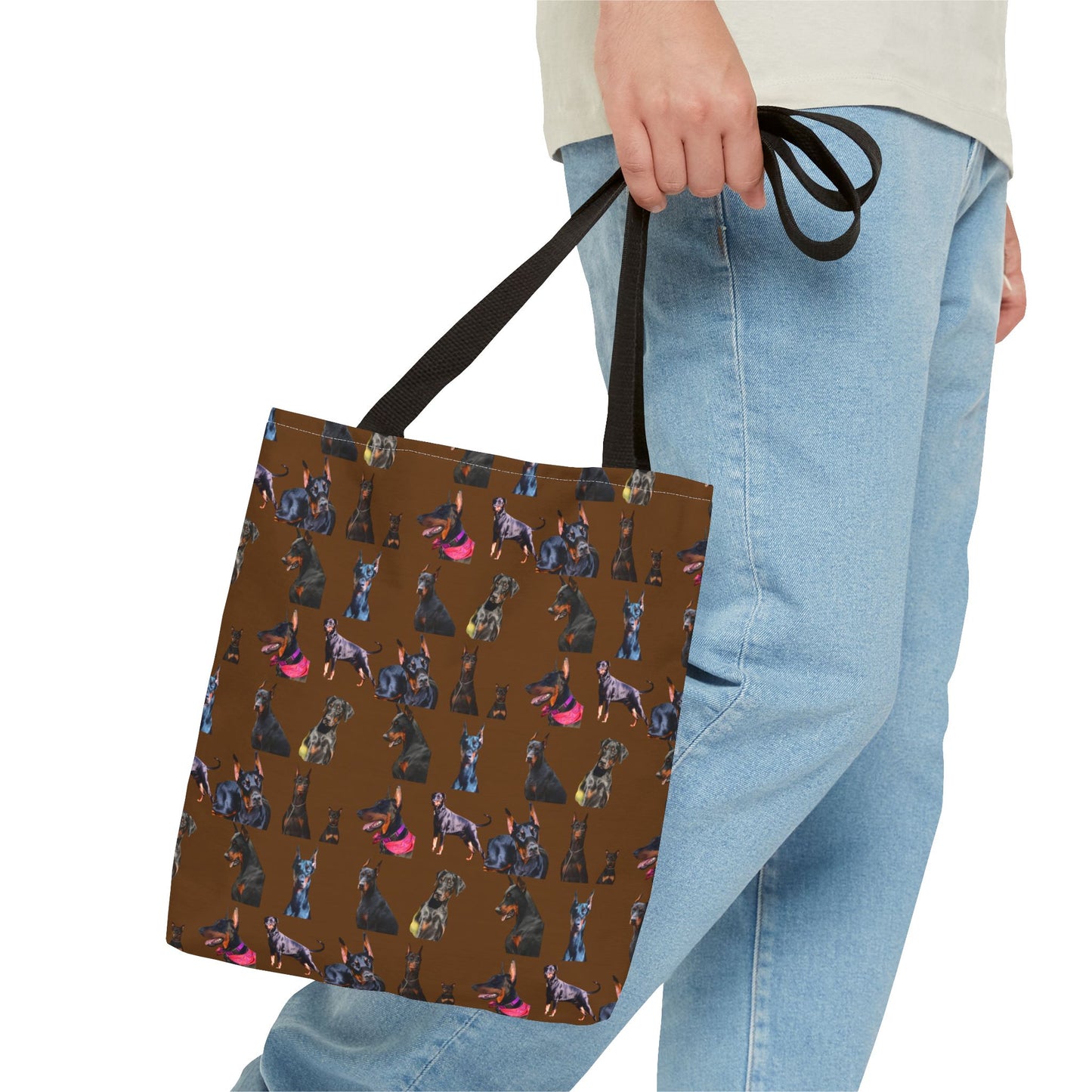 Edition 7 Doberman Model Pattern Brown Tote Bag
